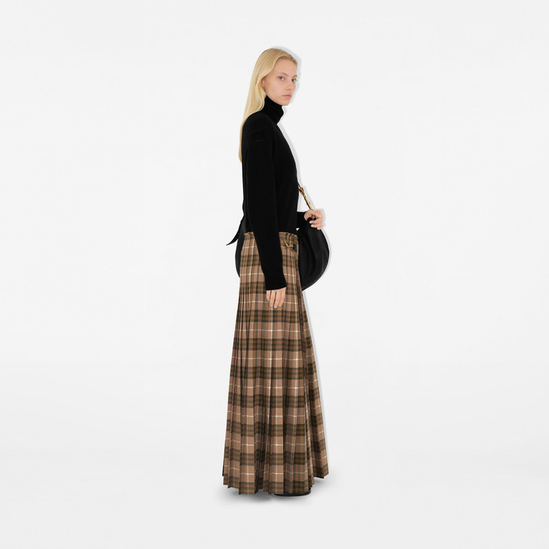 Check Wool Blend Maxi Kilt 3