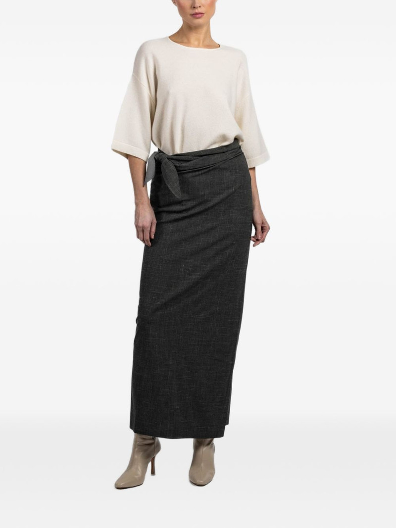 cortana tie waist jacquard maxi skirt outlook