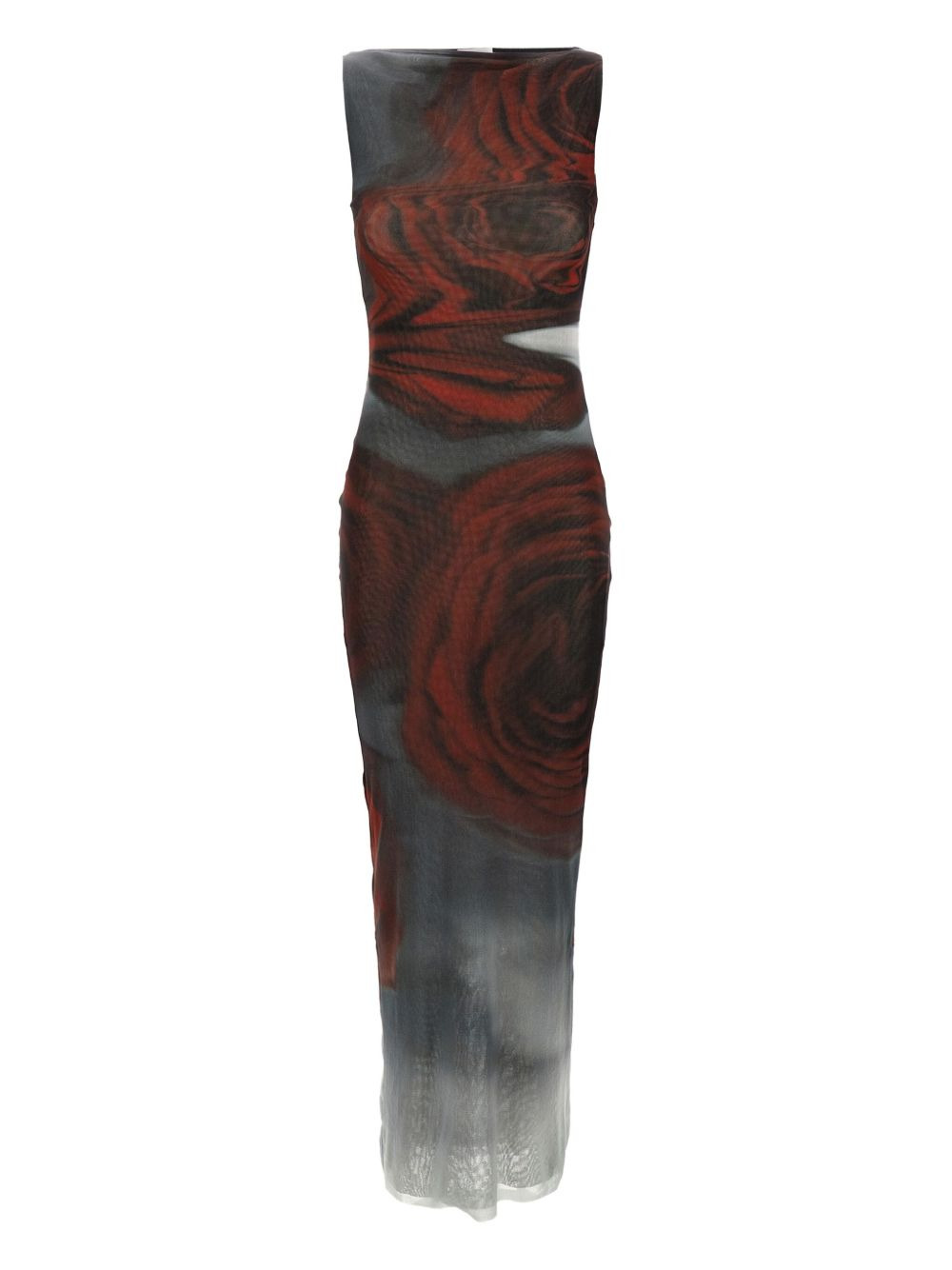 The Long Red Blurry tulle maxi dress - 1