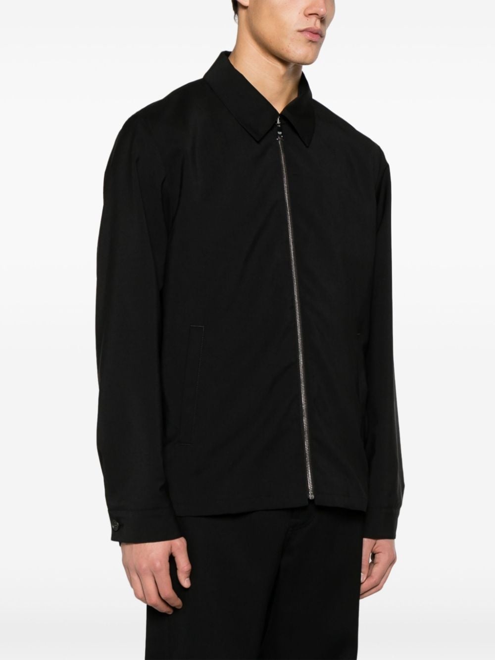 zip-up wool blend shirt jacket - 3