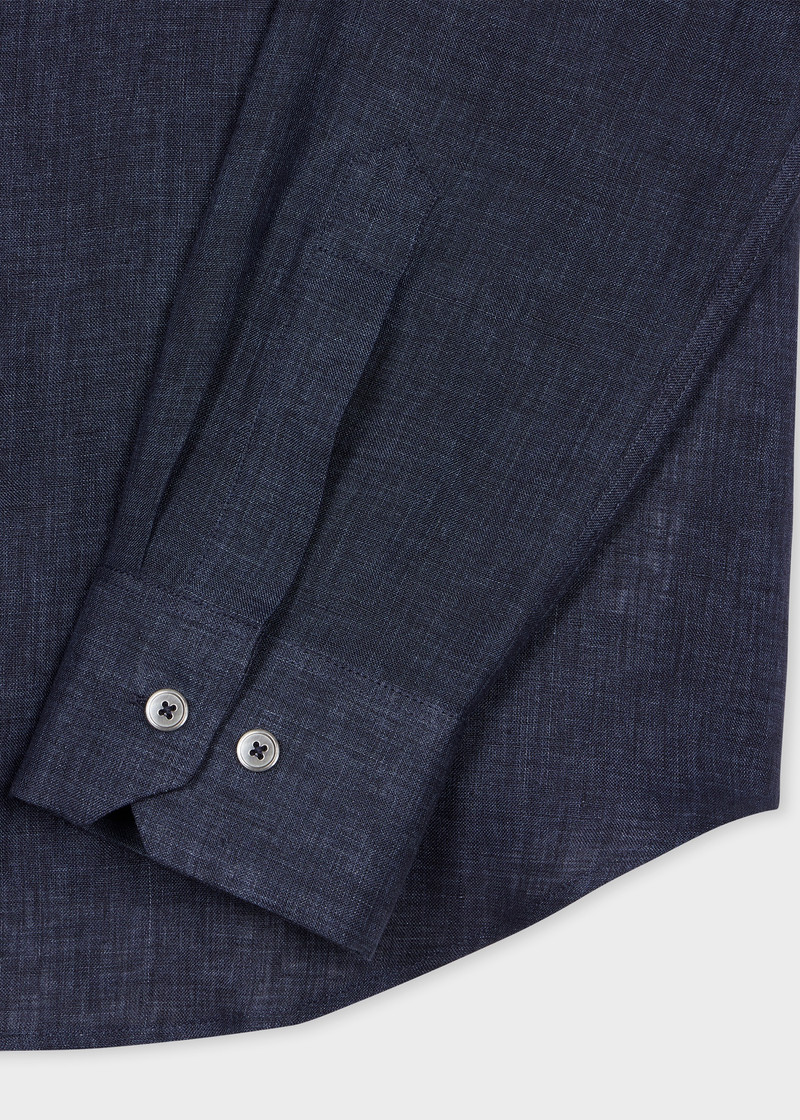 Paul Smith Slim-Fit Navy Linen Shirt outlook