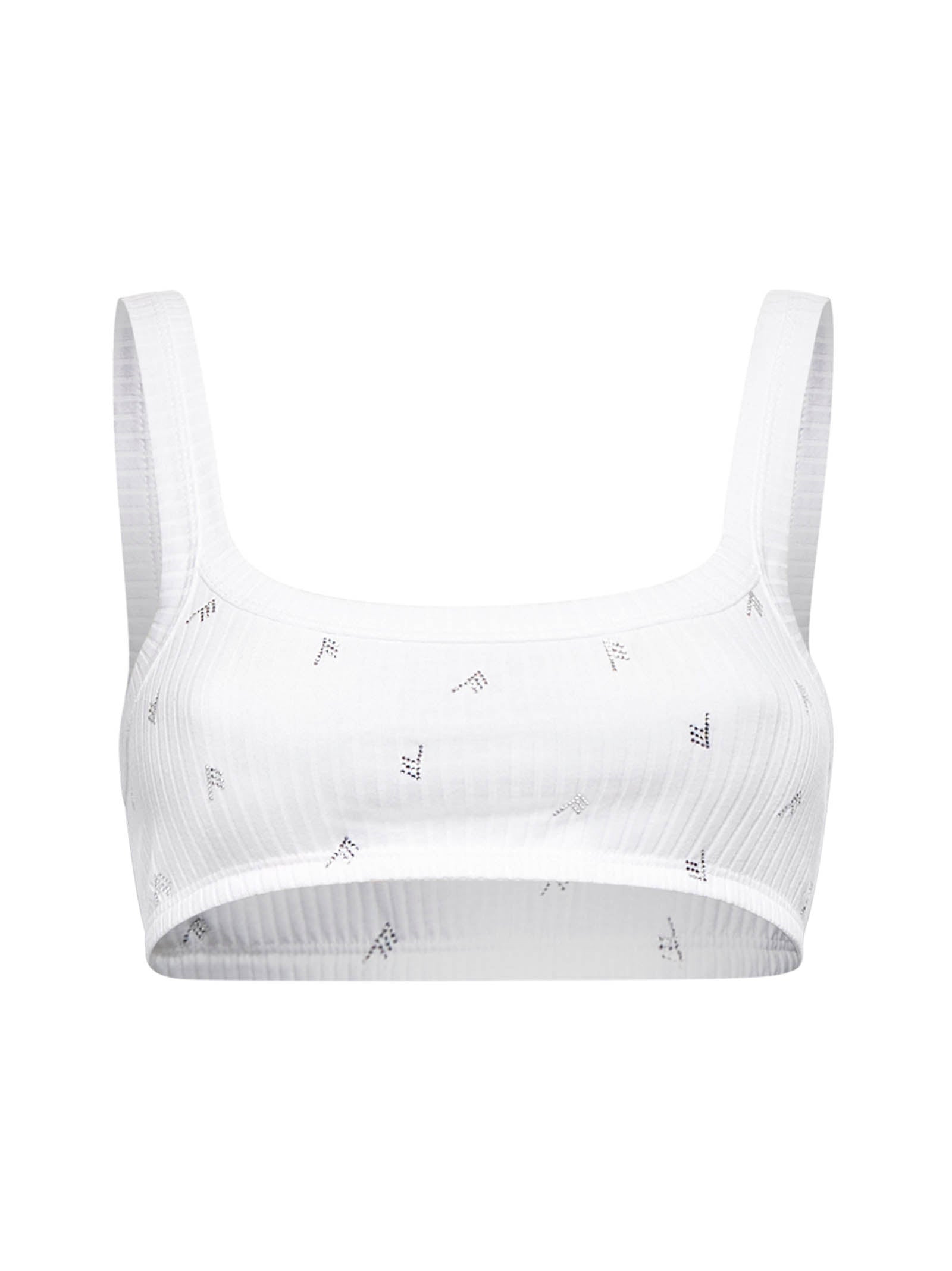 The Attico Women White Jersey Hotfix Top - 1