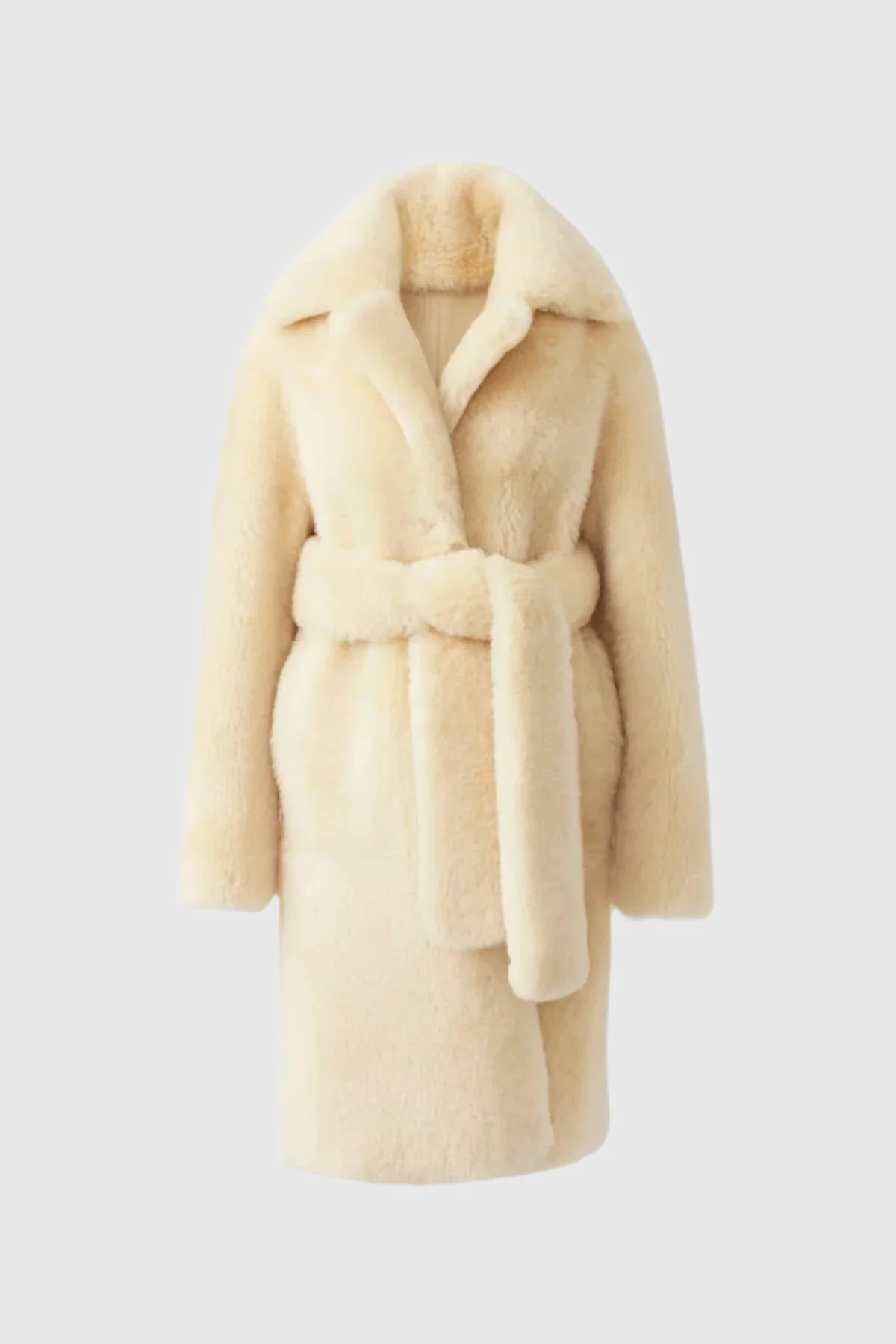 ETIENNE Shearling coat with belt - 1