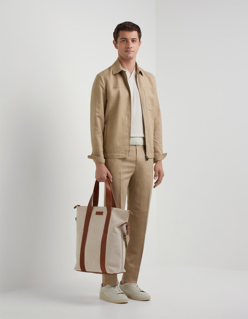 Canali SHORT-SLEEVE OPEN COLLAR POLO IN CREAM COTTON-SILK BLEND outlook