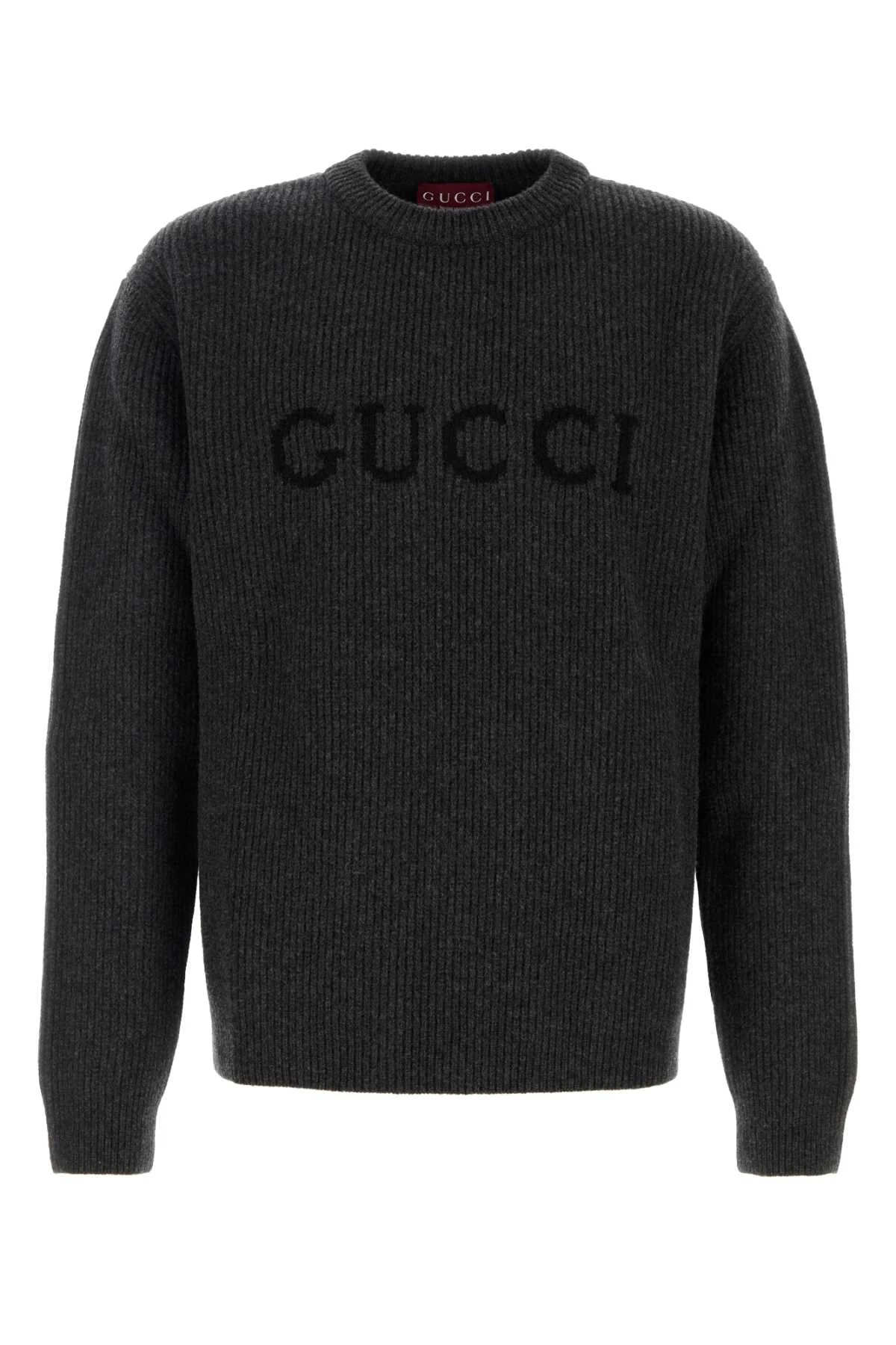 Gucci Men Charcoal Wool Blend Sweater - 1