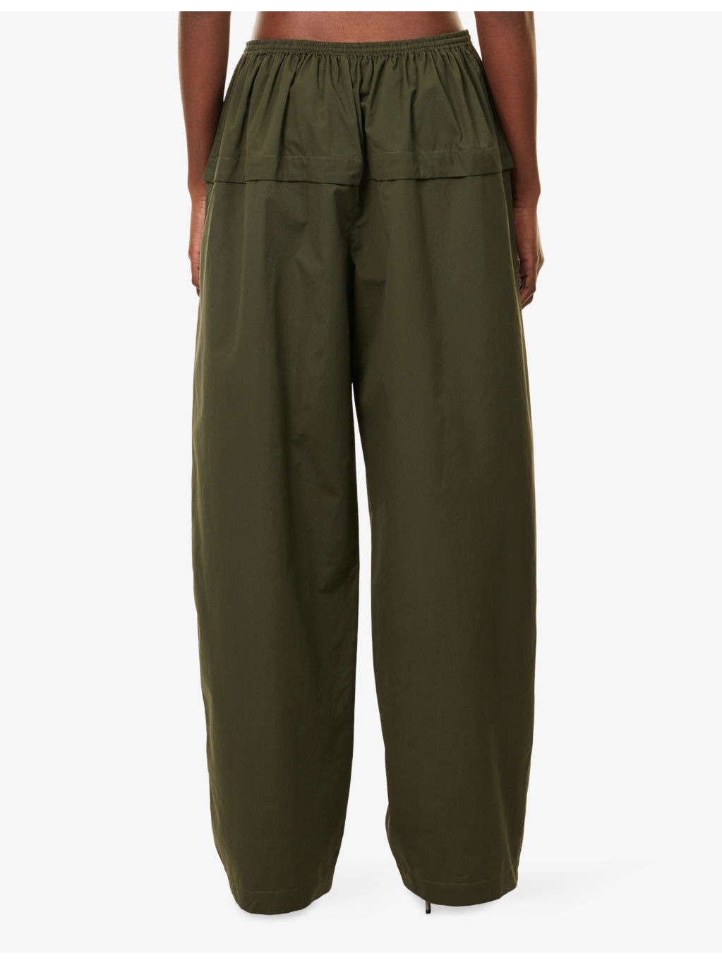 Peplum Wide-Leg Cotton-Poplin Trousers - 4