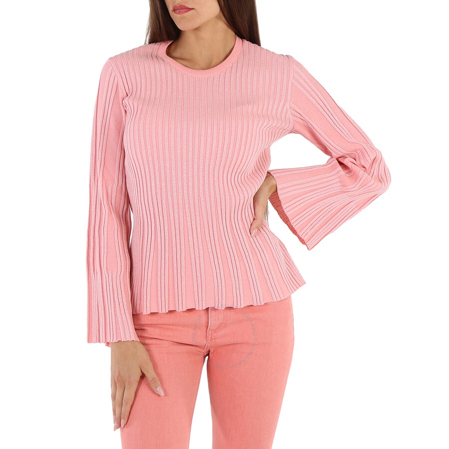 Kenzo Flamingo Pink Metallic Ribbed-Knit Jumper - 3
