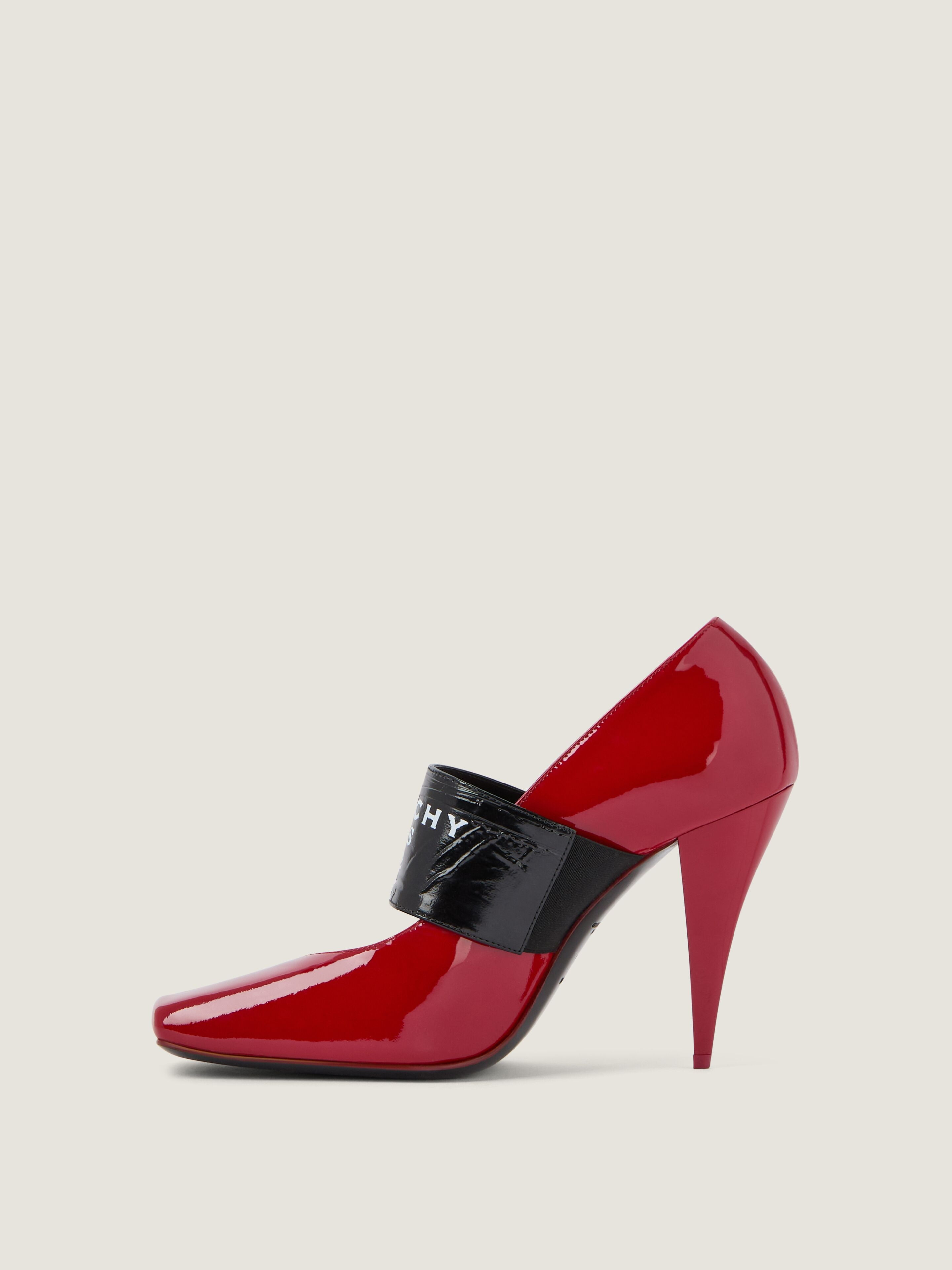 SLICED SQUARE GIVENCHY TAPE PUMPS IN PATENT LEATHER - 4