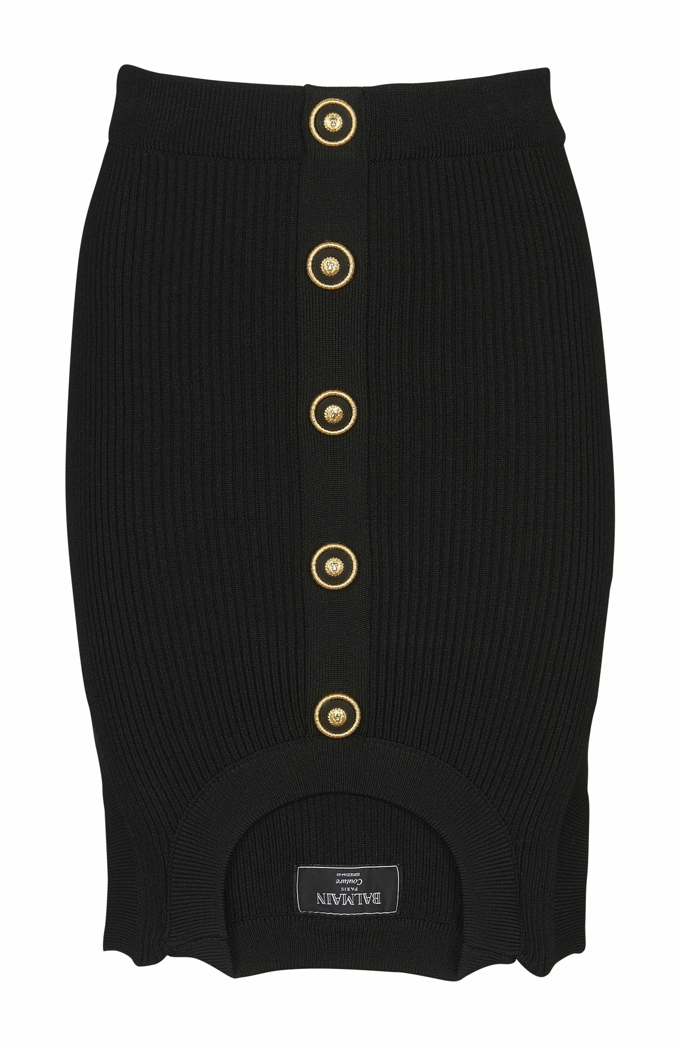 Balmain Short optical illusion ribbed knit skirt in Black at Nordstrom - 1