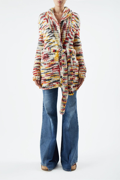 GABRIELA HEARST Space Dye Moses Cardigan in Fire Multi Welfat Cashmere outlook