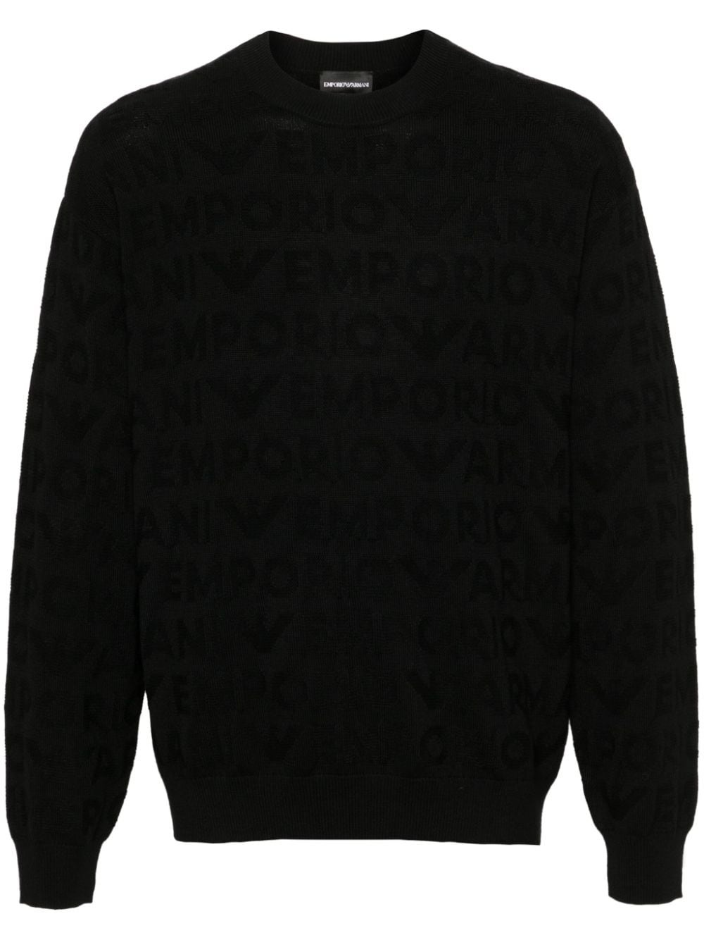 logo-jacquard sweater - 1