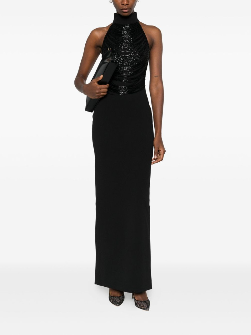 SOLACE LONDON Portia embellished halterneck maxi dress outlook