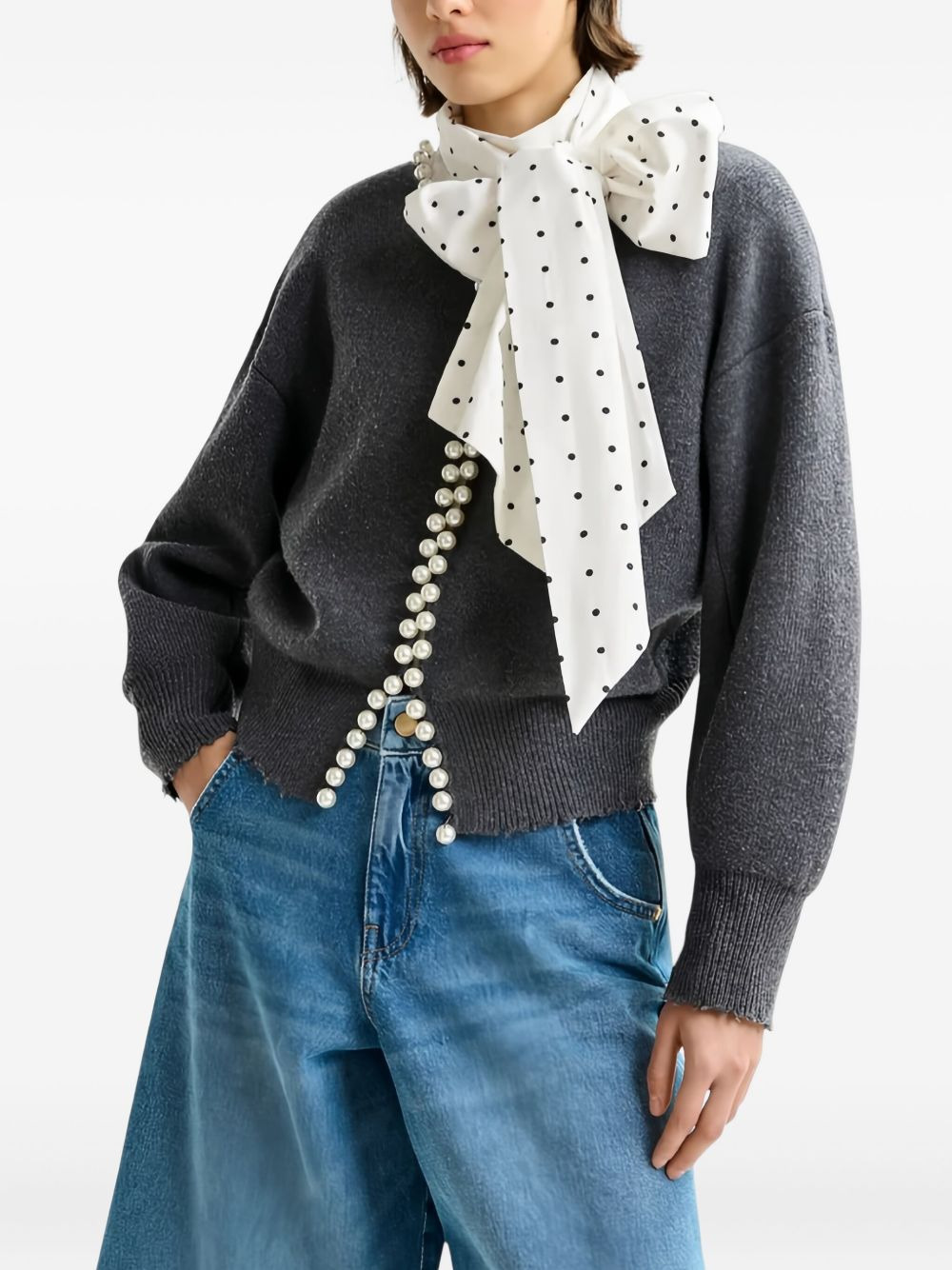 pearl-embellished cardigan - 4