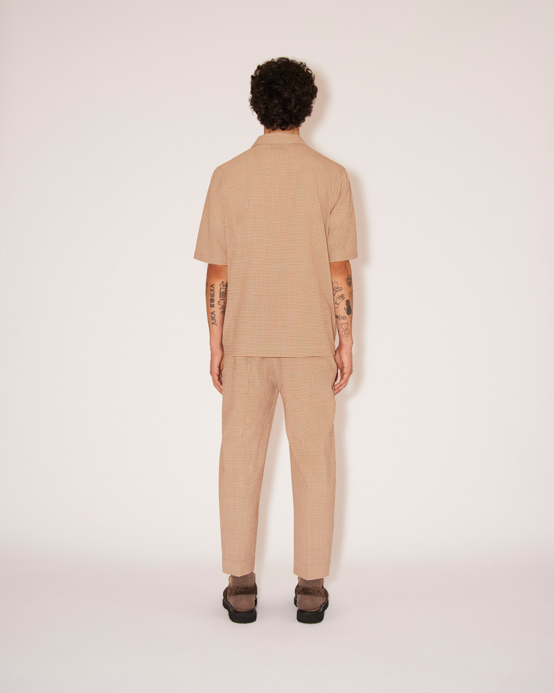 BODIL - Vichy-seersucker shirt - Brown&Creme 4