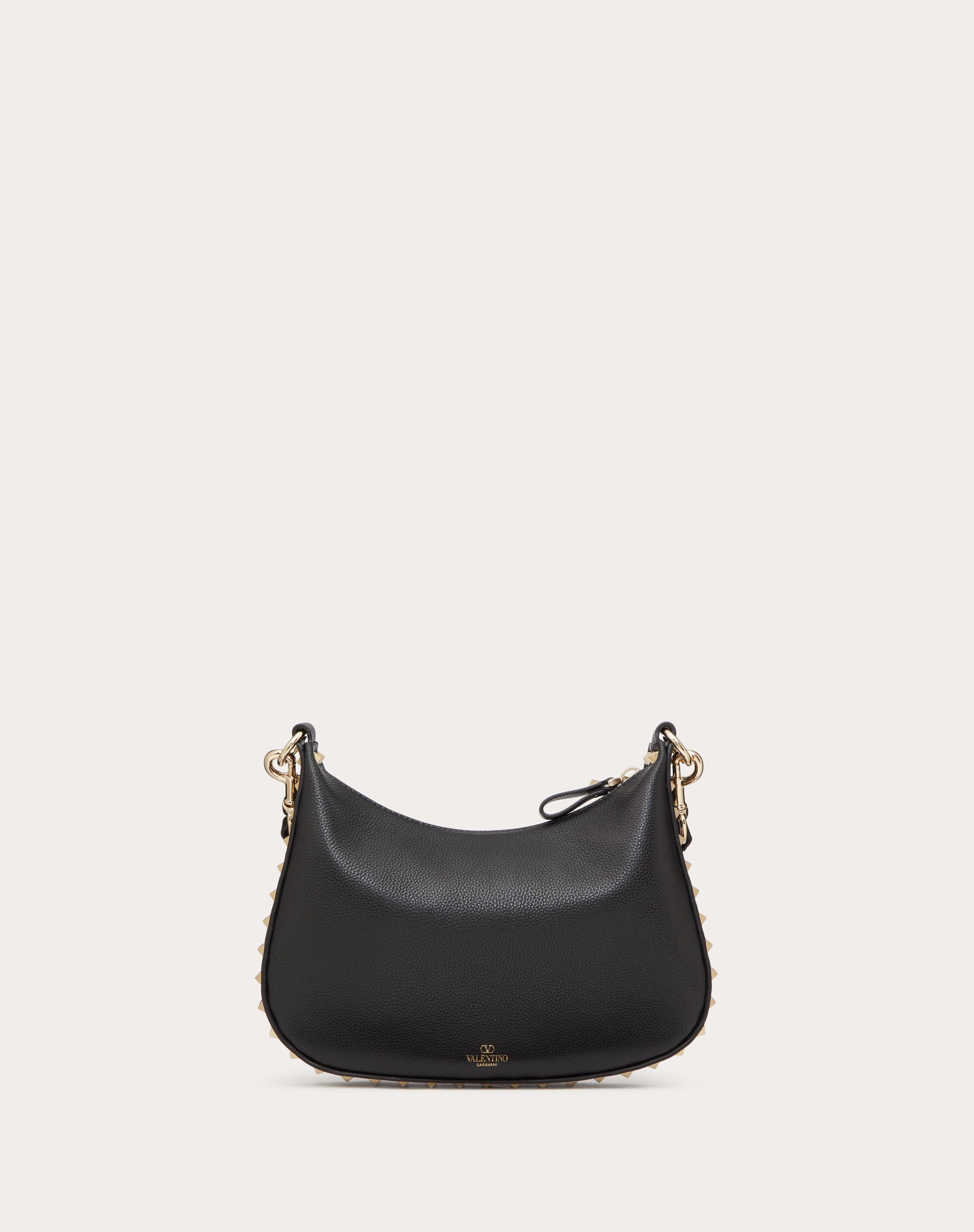 SMALL ROCKSTUD HOBO BAG IN GRAINY CALFSKIN - 4