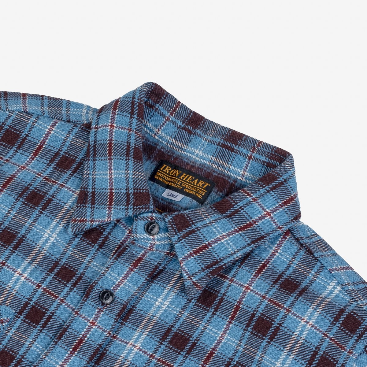 Ultra Heavy Flannel Blanket Check Work Shirt - Sax Blue - 6