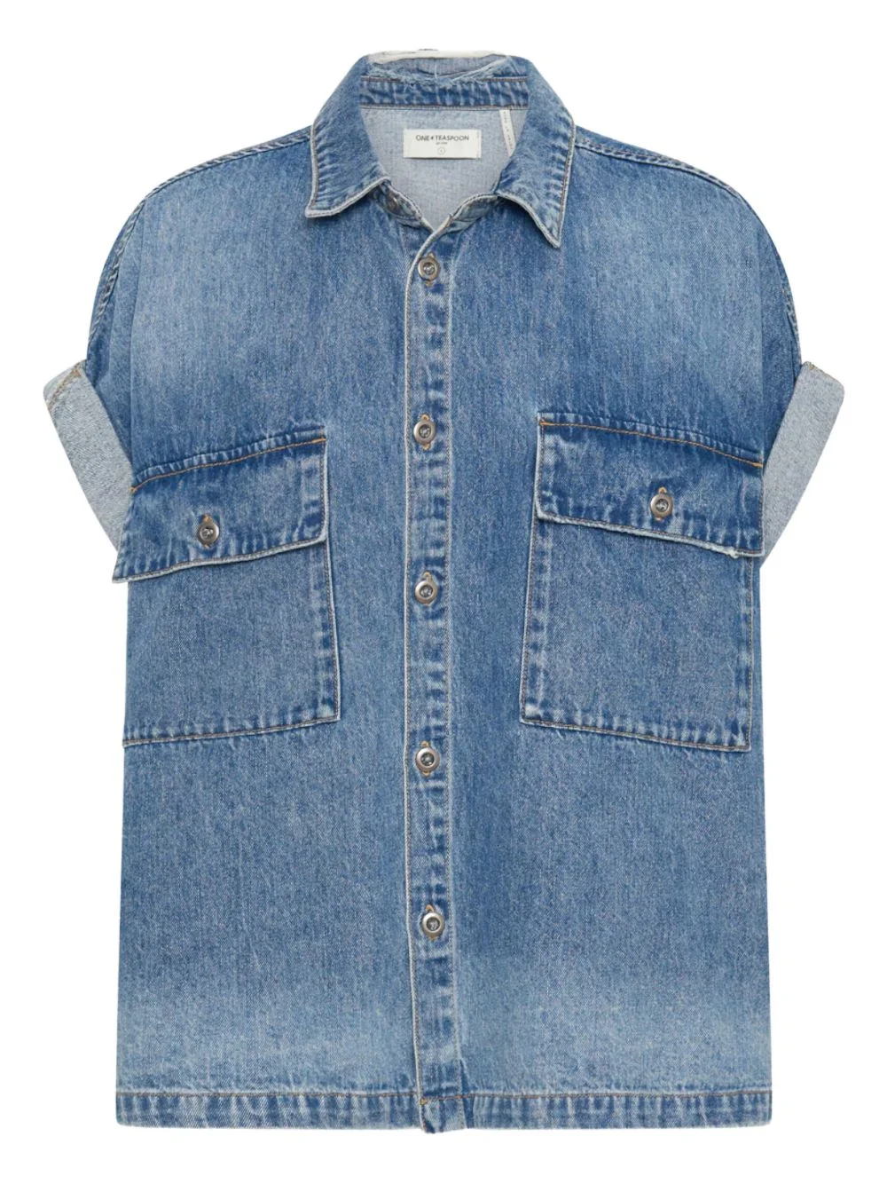 buttoned flap-pocket shirt - 1