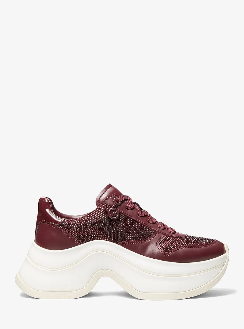 Arla Embellished Leather Trainer - 1