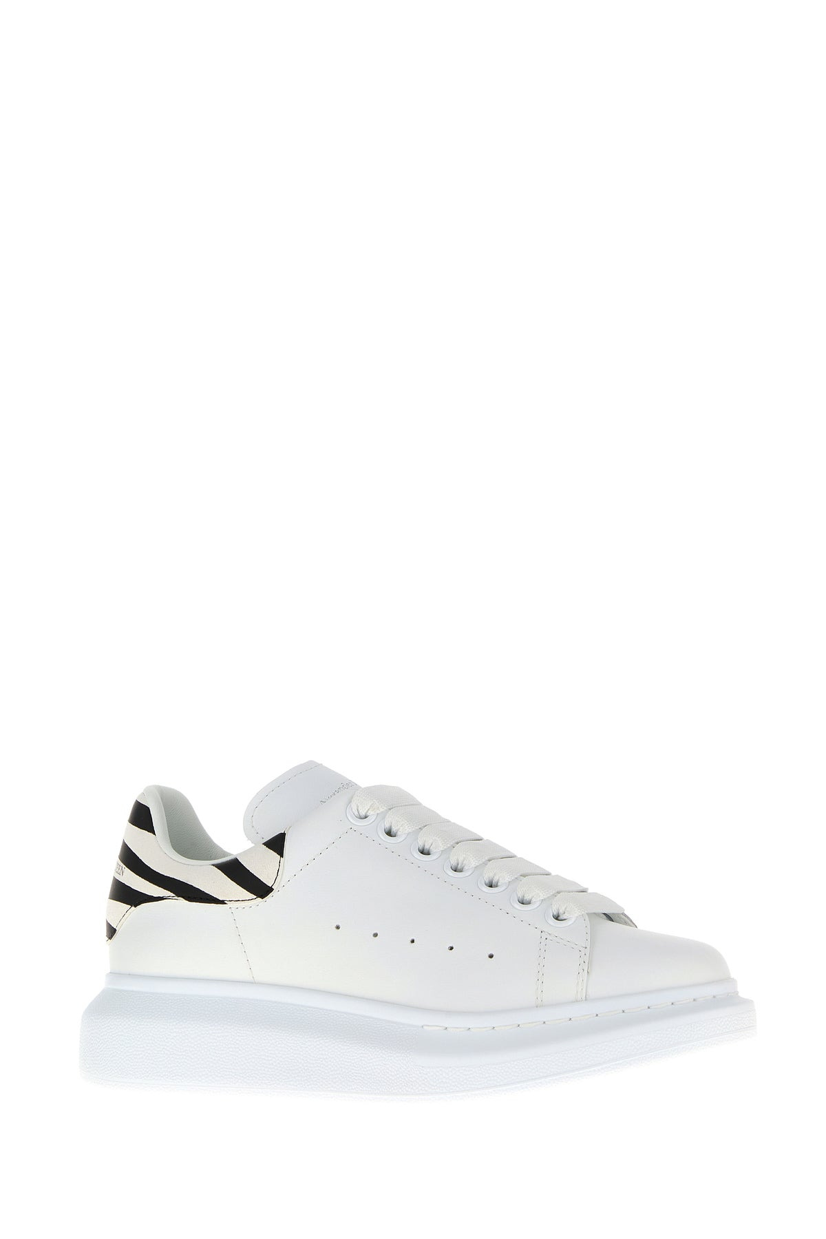 White leather sneakers with printed suede heel - 2