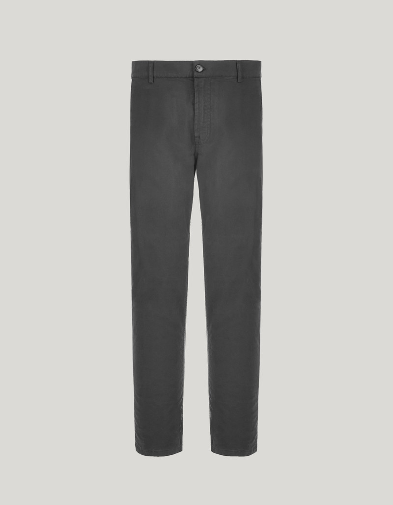 GARMENT-DYED GRAY COMFORT COTTON MICROTWILL CHINO PANTS 1