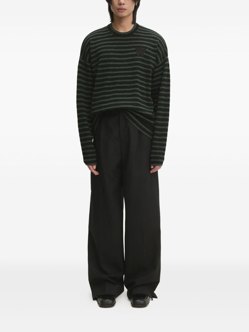 striped logo-patch jumper - 2