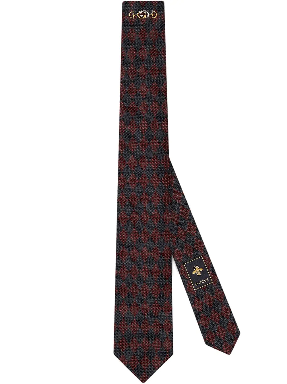 Horsebit argyle pattern necktie - 1