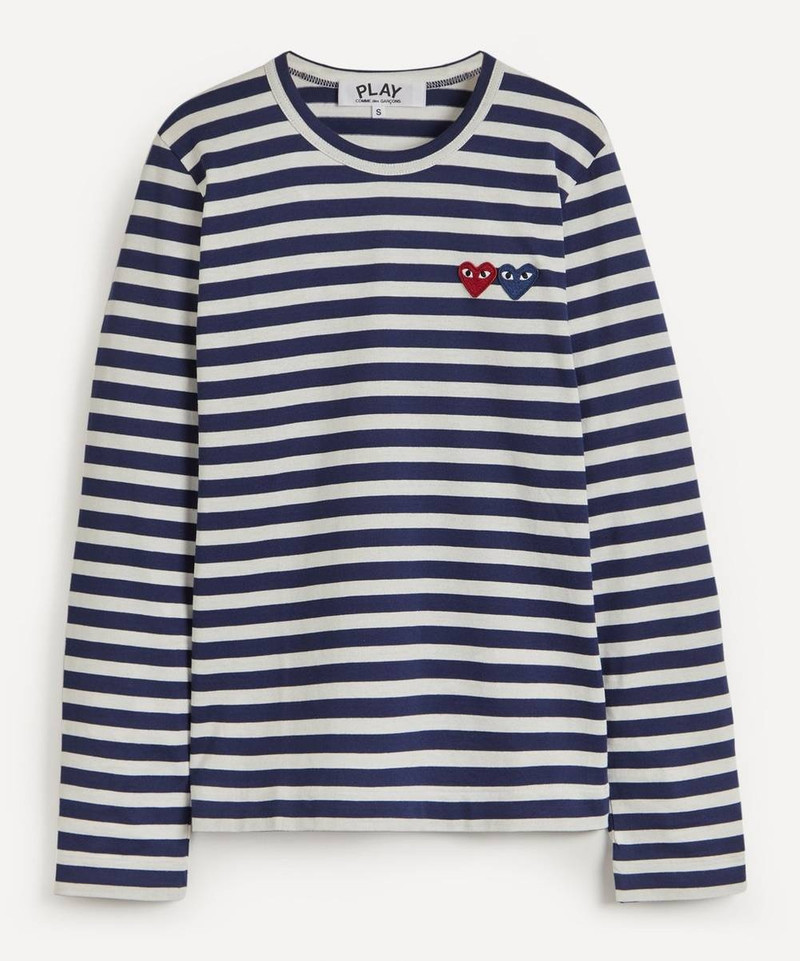 Long Sleeve Stripe Cotton T-Shirt - 1