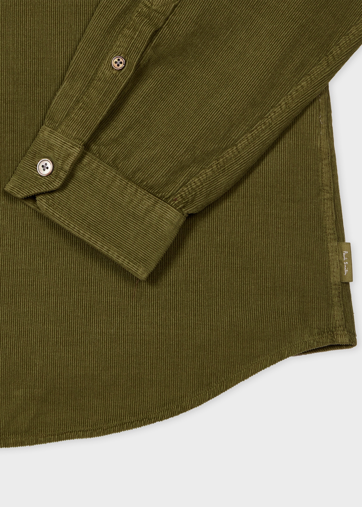 Tailored-Fit Khaki Corduroy Button-Down Shirt - 2