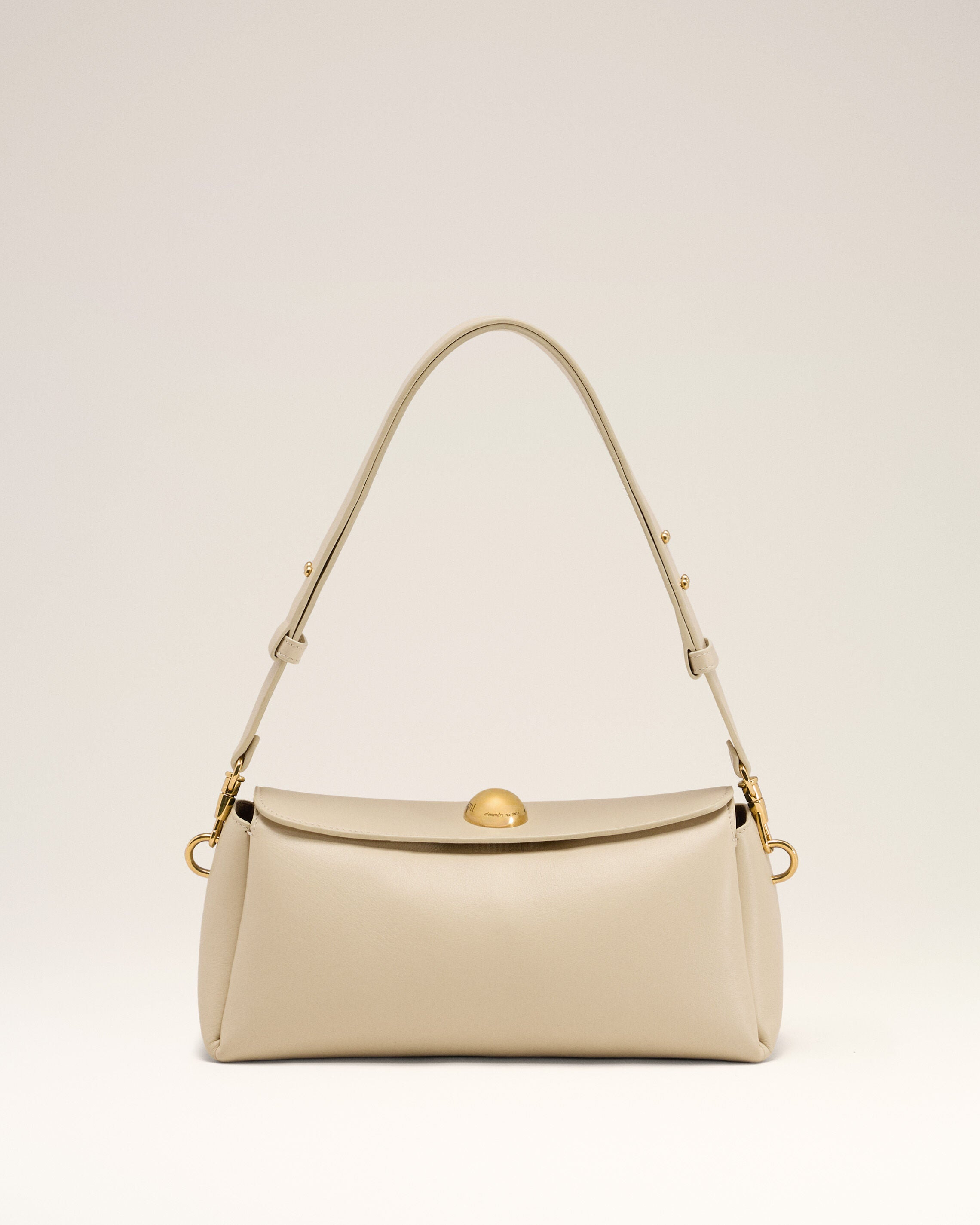 BEIGE LEATHER CARROUSEL BAG - 1