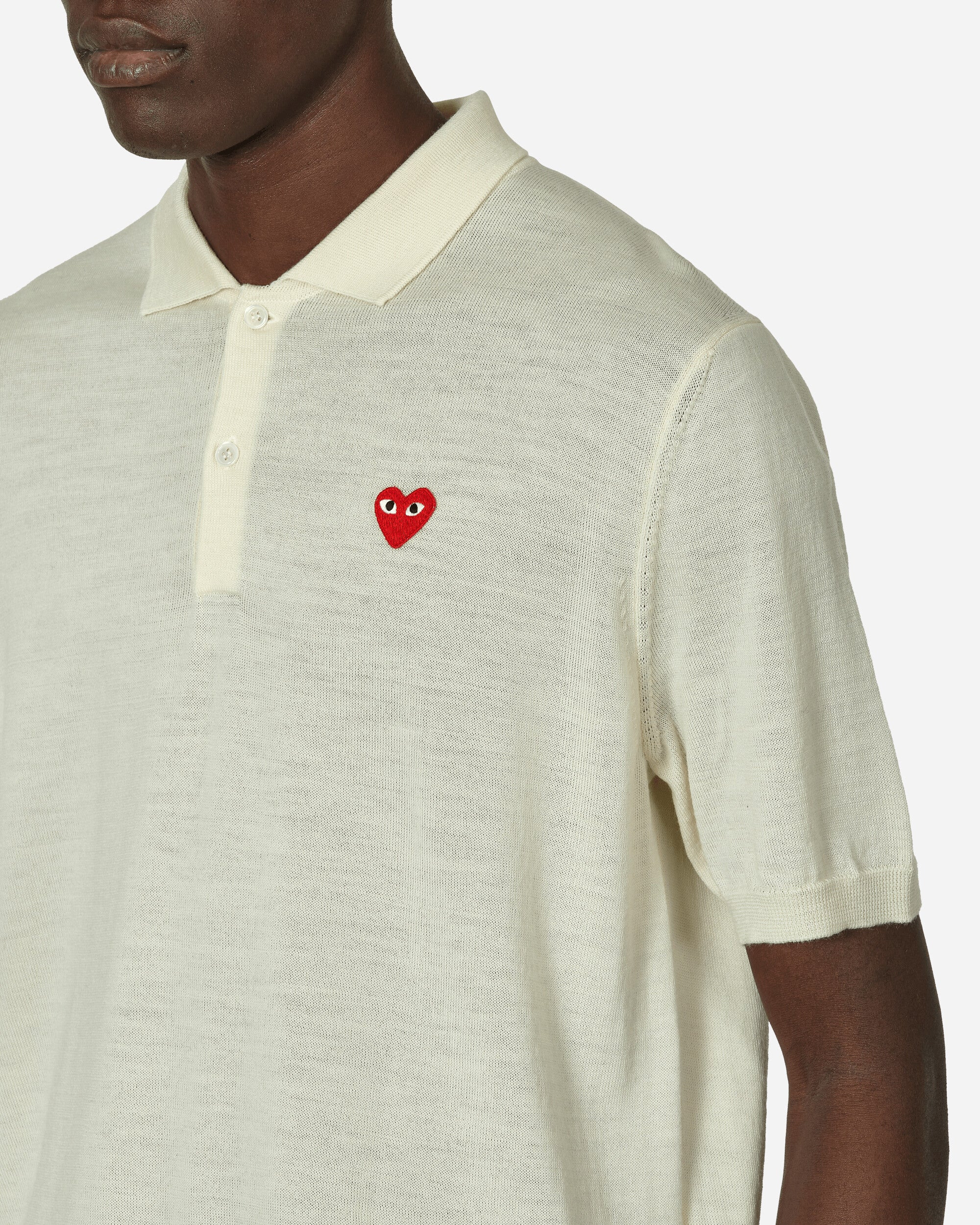 Red Heart Polo Sweater Off White - 5