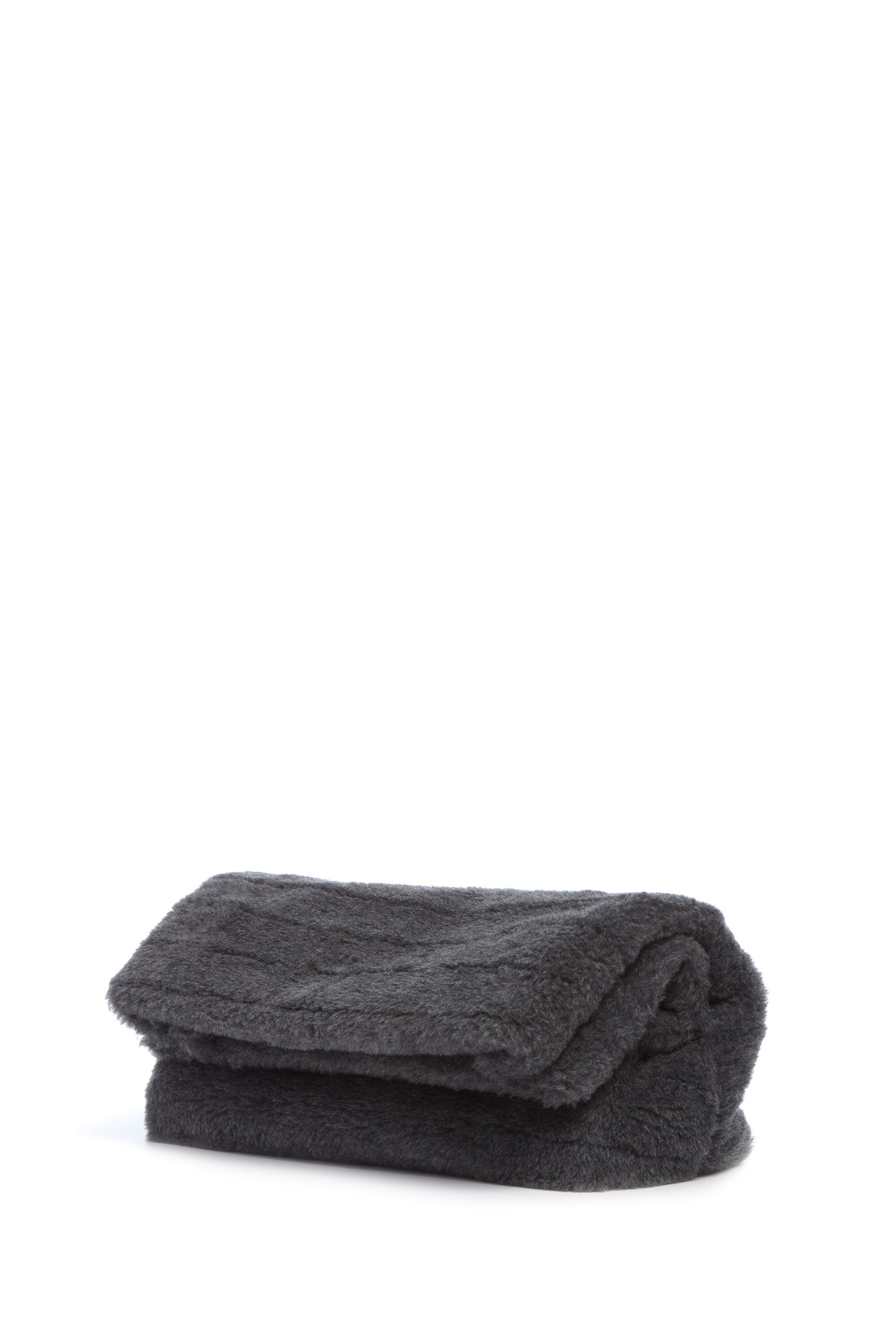 Phoebe Clutch in Dark Grey Virgin Wool Silk Cashmere Fur - 2