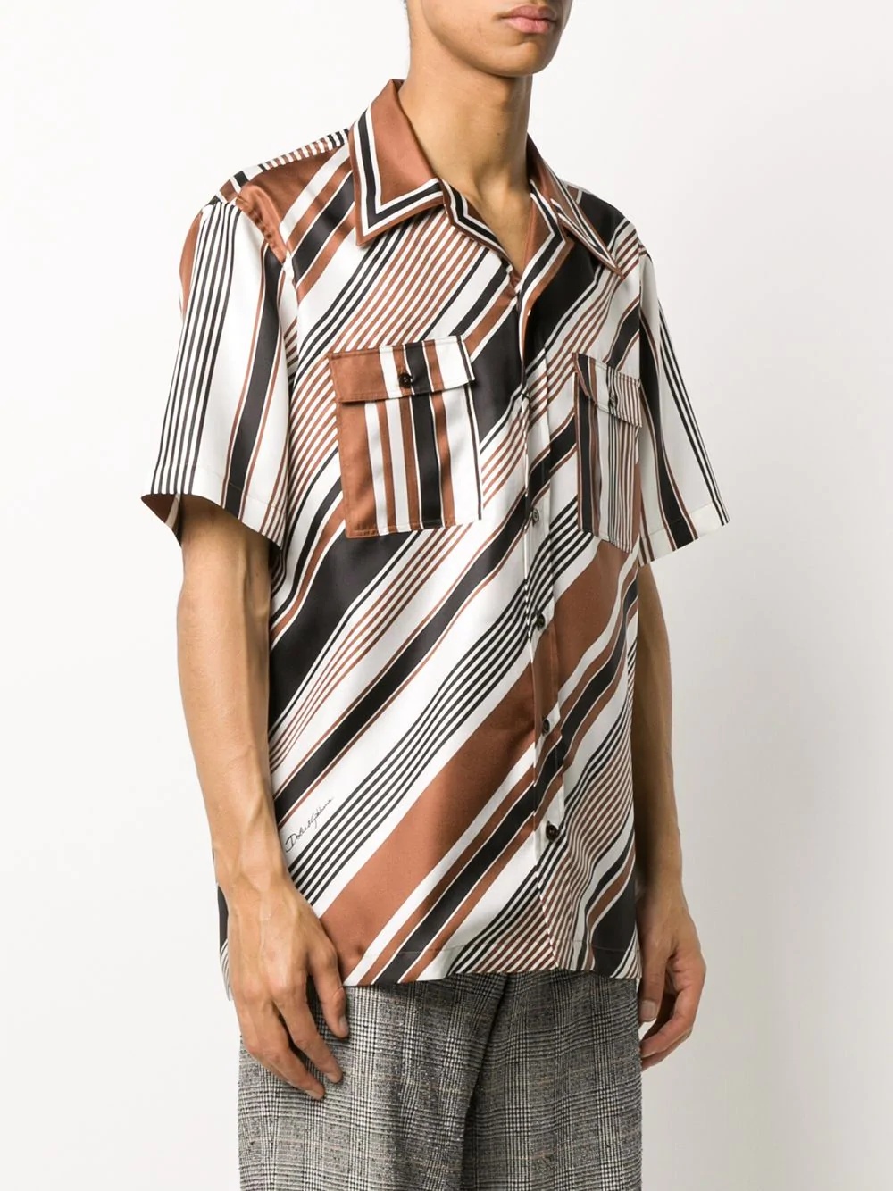 striped buttoned short-sleeve shirt - 3