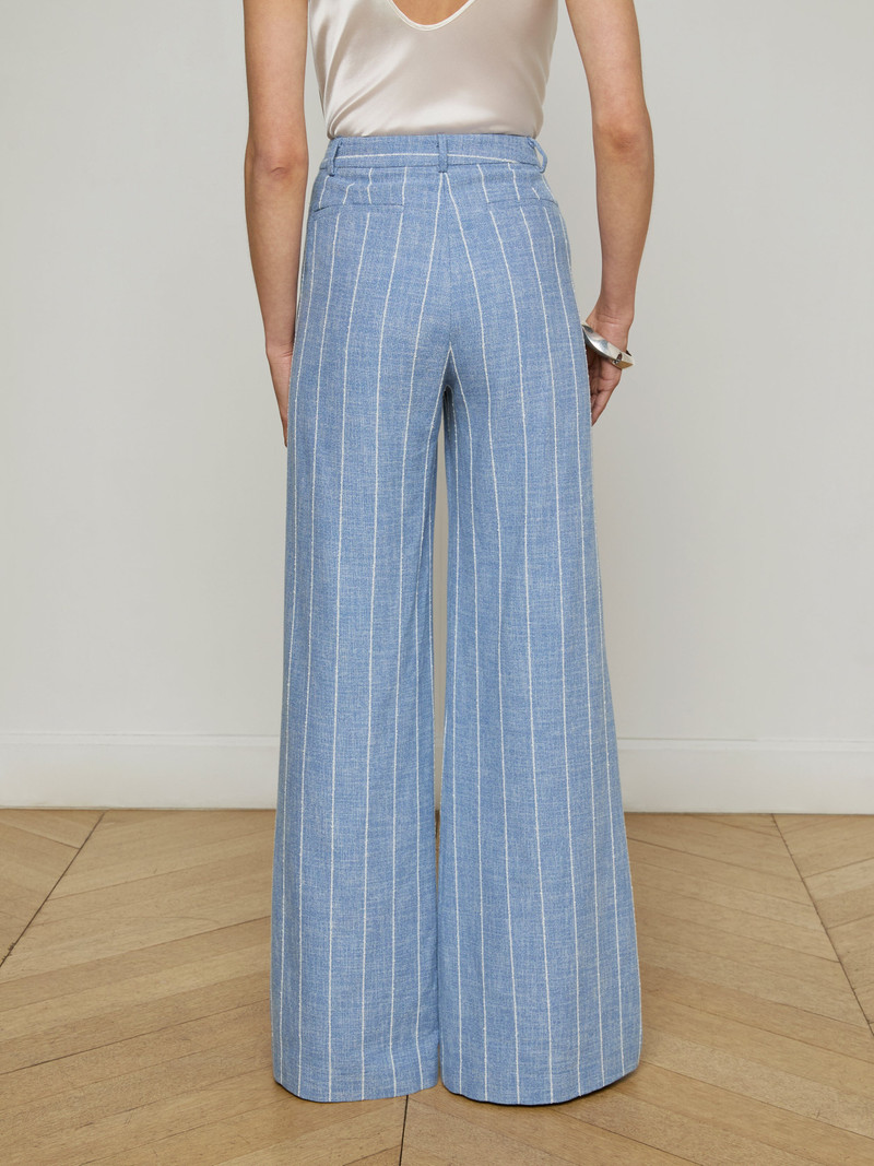 Pilar Pinstriped Wide-Leg Pant 6