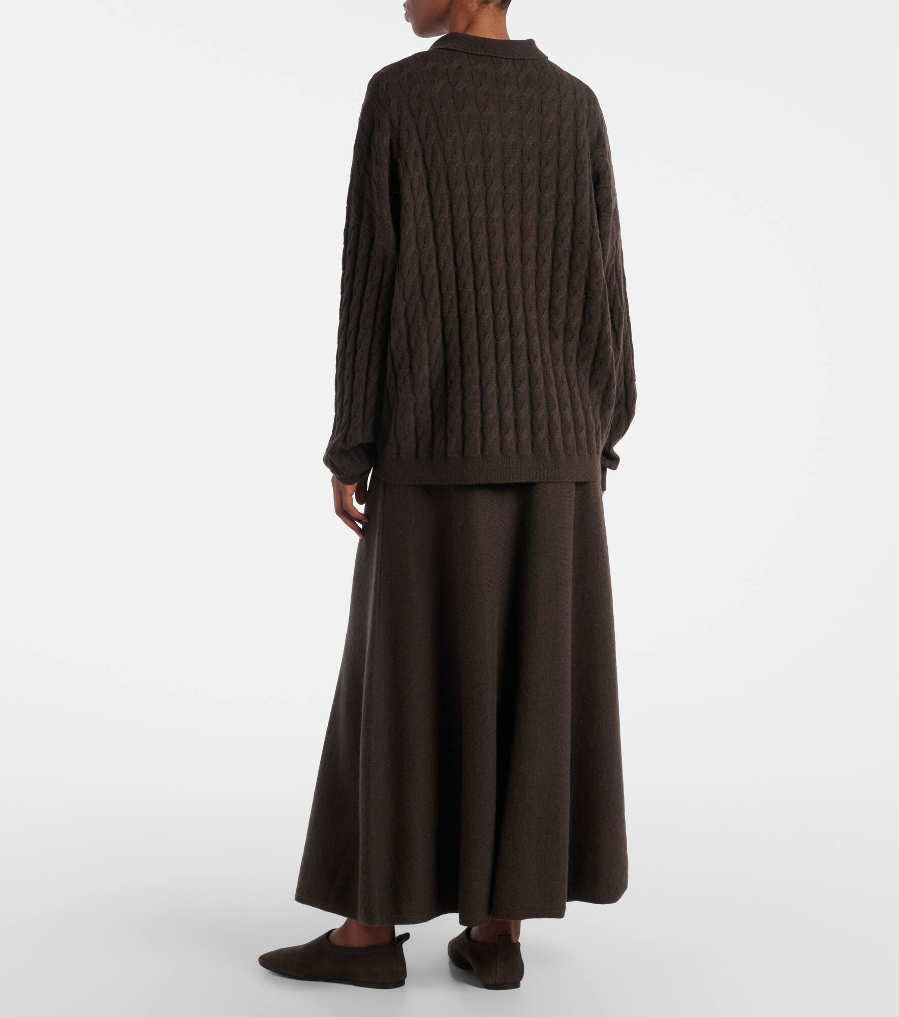 Cable-knit cashmere polo sweater - 3