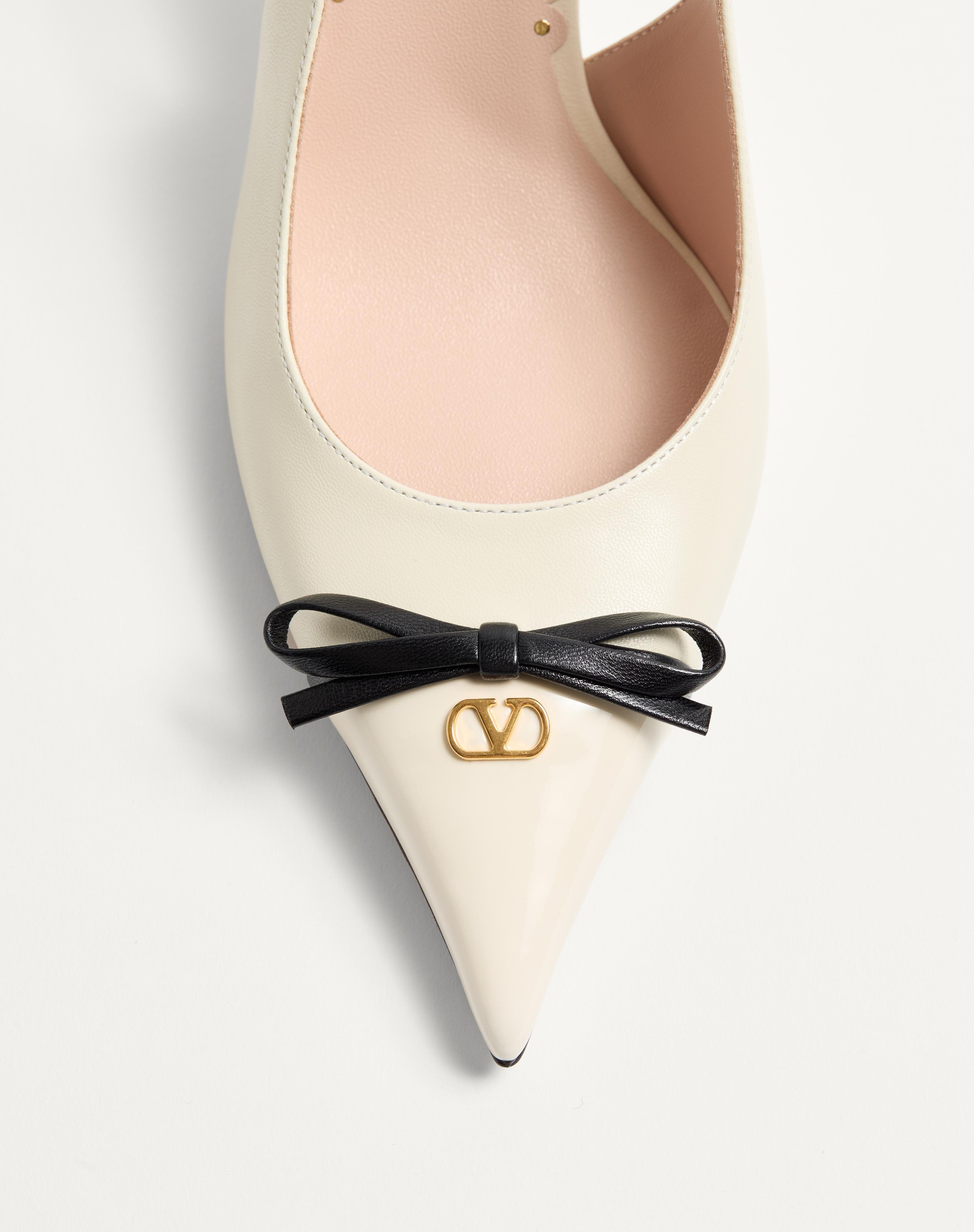 BEPOINTY SLINGBACK PUMP IN PATENT LEATHER AND KIDSKIN 80MM - 6