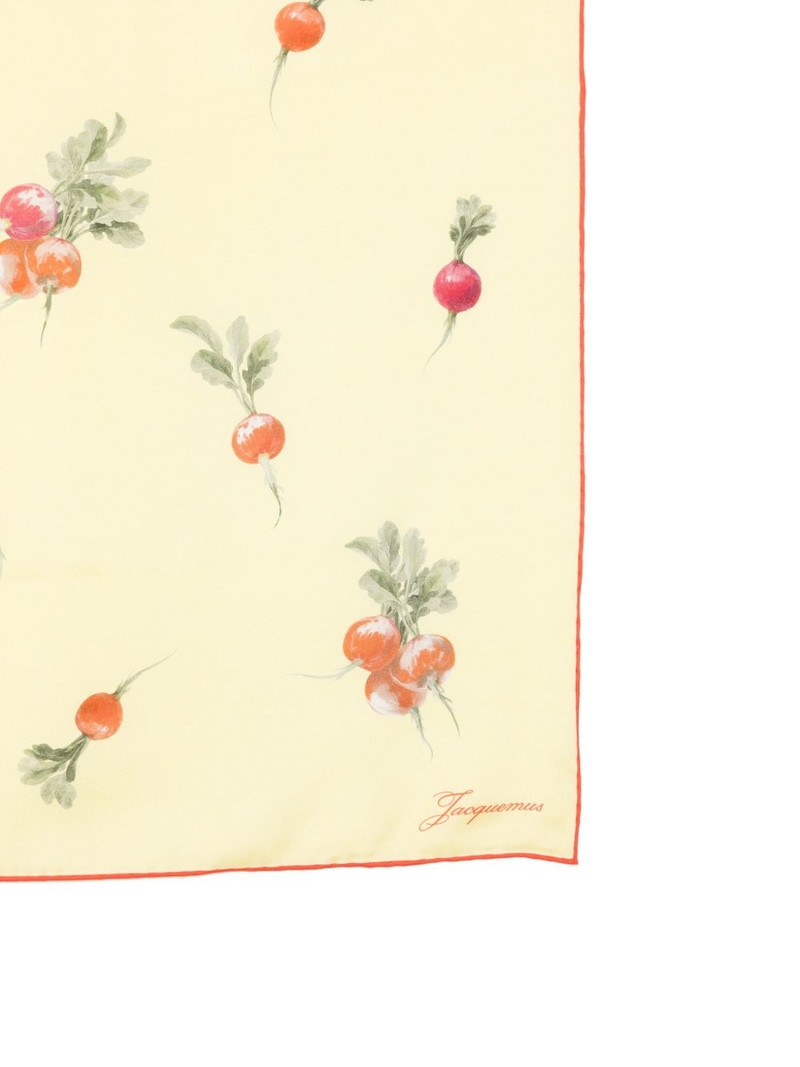 JACQUEMUS radish-print silk square scarf outlook