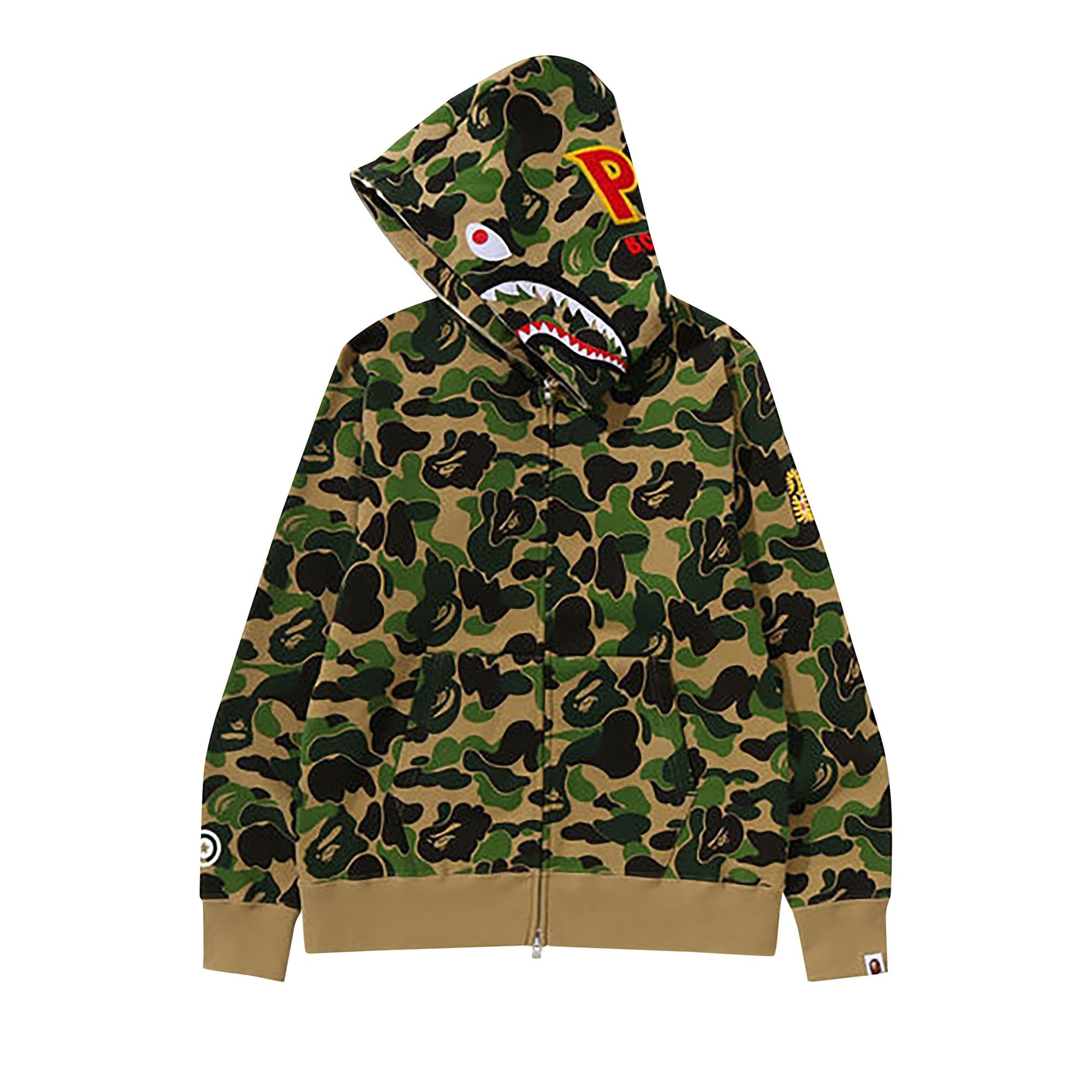 BAPE ABC Camo Shark Full Zip Hoodie 'Green' - 2