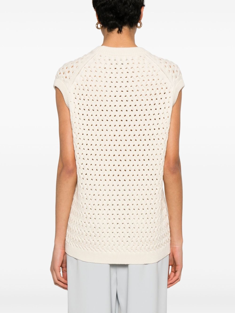 cable-knit vest - 4