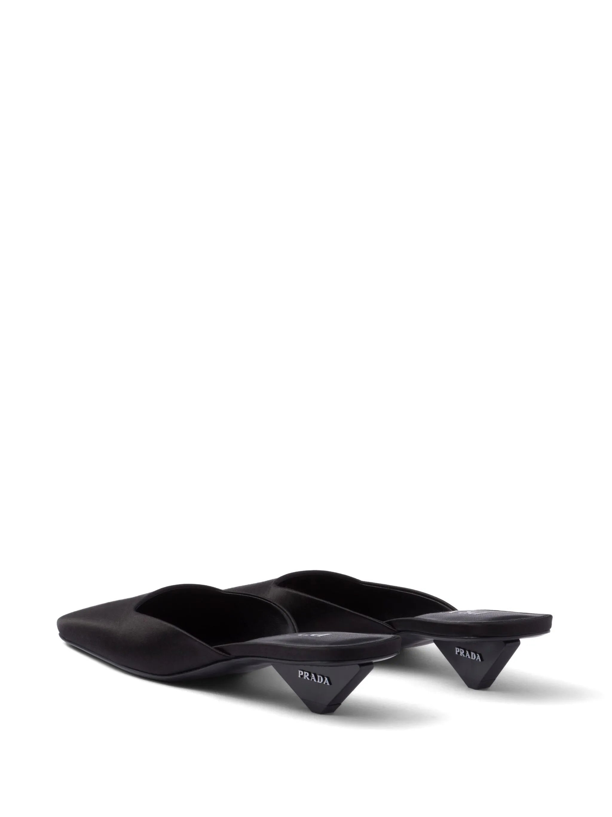 Square-toe Satin Mules - 4