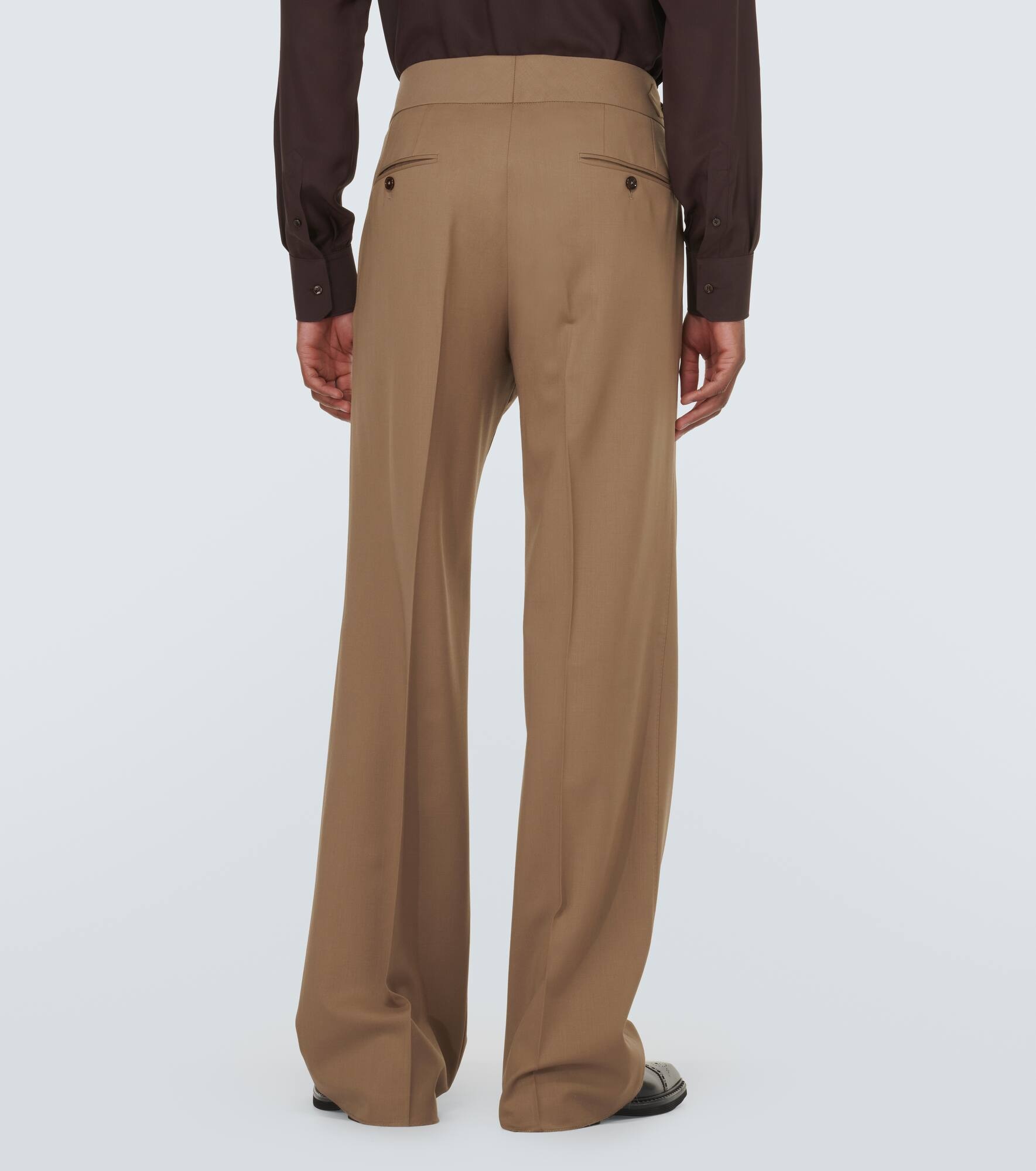 Wool-blend twill suit pants - 4