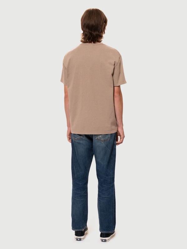 Nudie Jeans Leffe Pocket Tee Melange Brown | REVERSIBLE