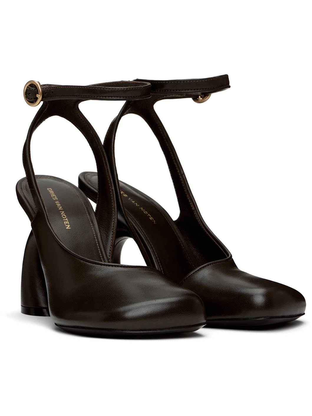 Brown Asymmetrical Heels - 4