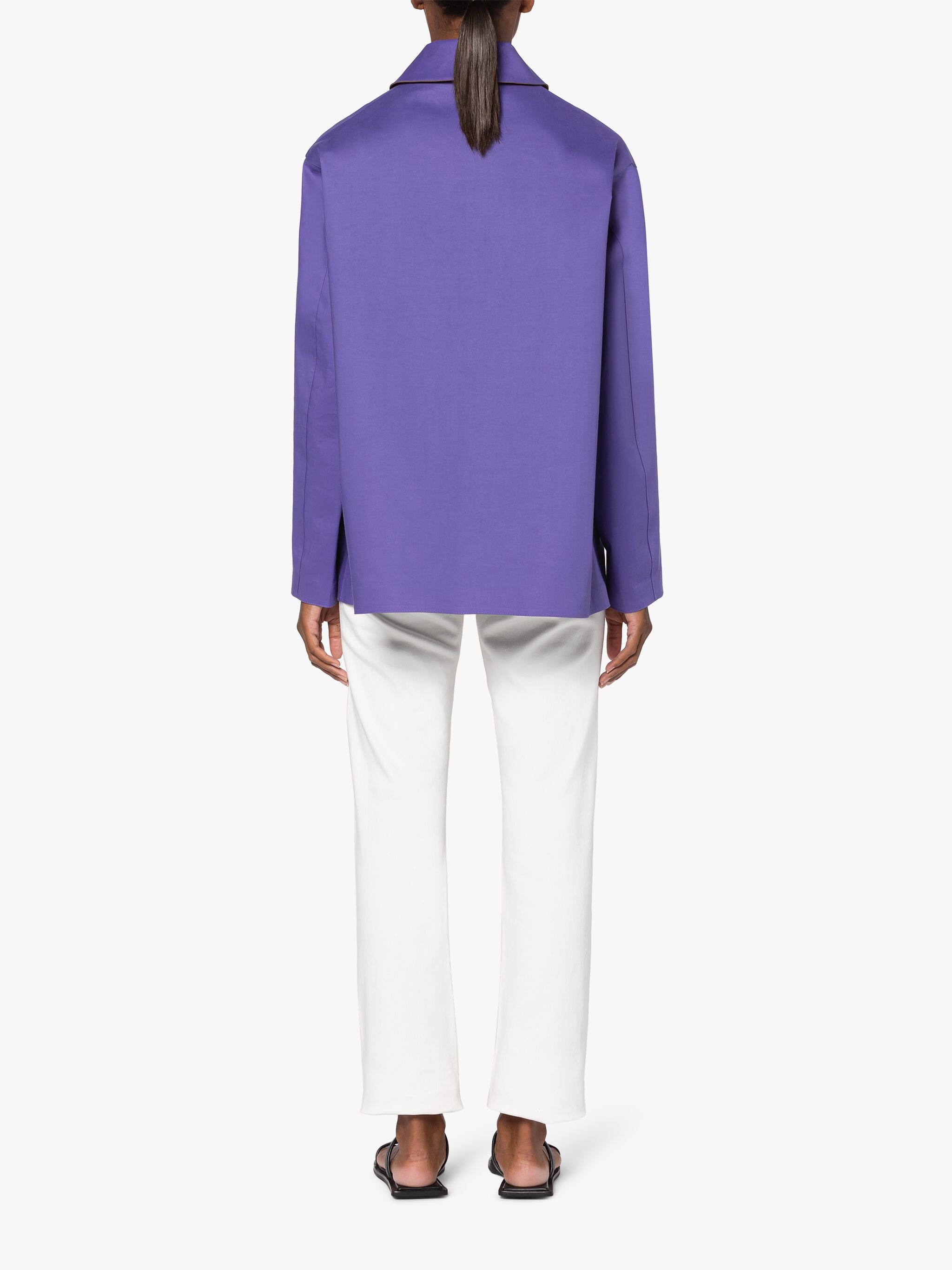 ZINNIA PURPLE BONDED COTTON JACKET - 4