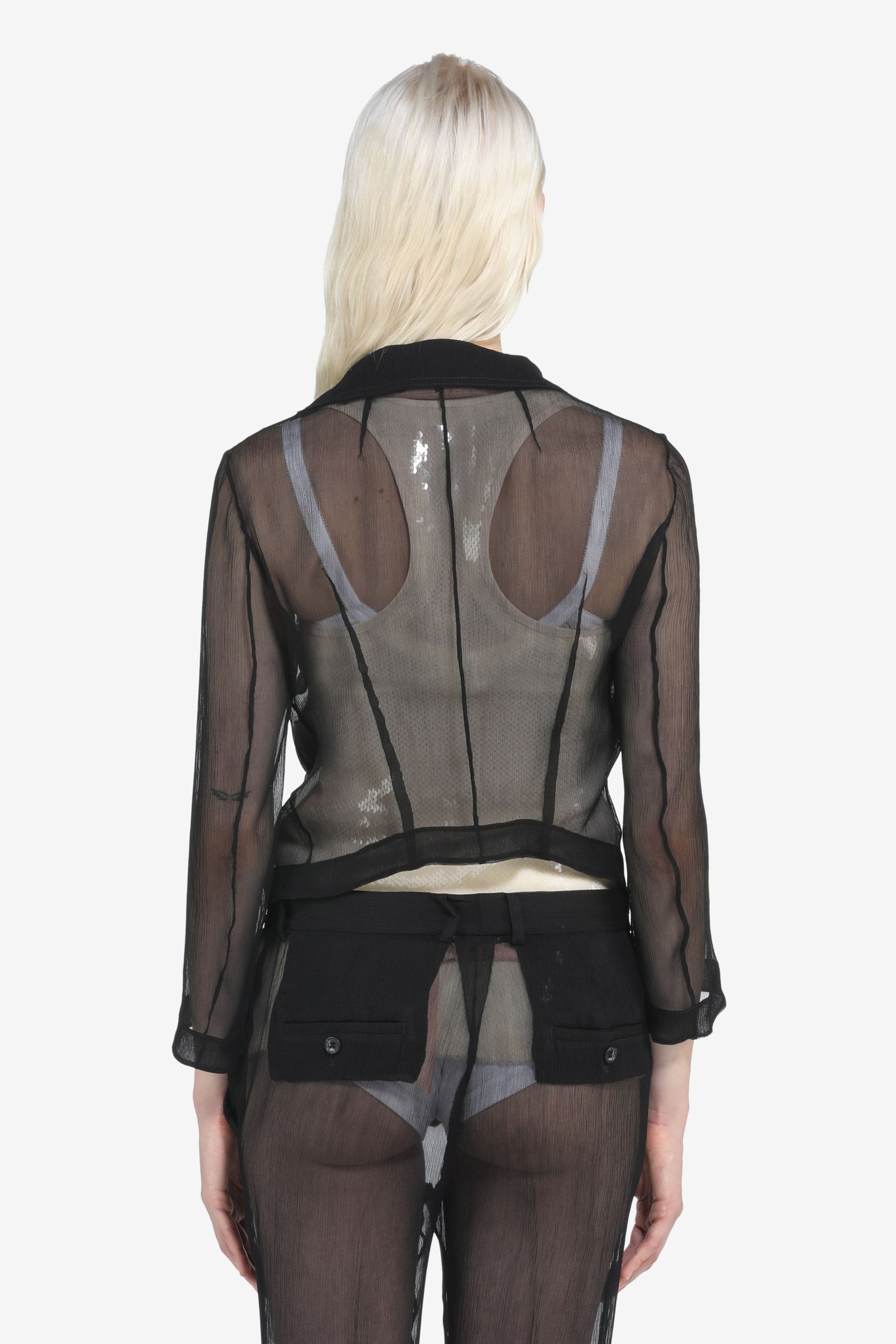 SHEER SILK BLAZER - 2