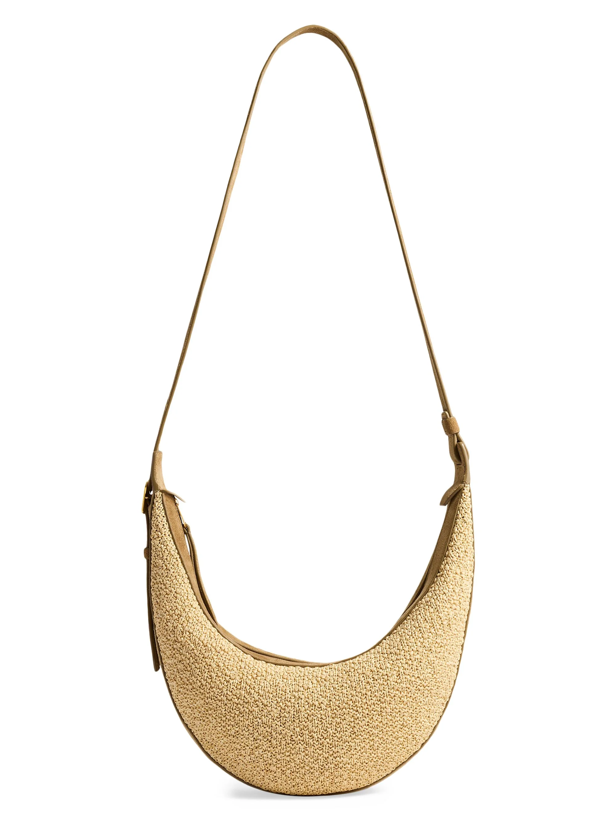 Women's Augustina Small Raffia & Suede Crossbody Bag - Wheat Natural - 1