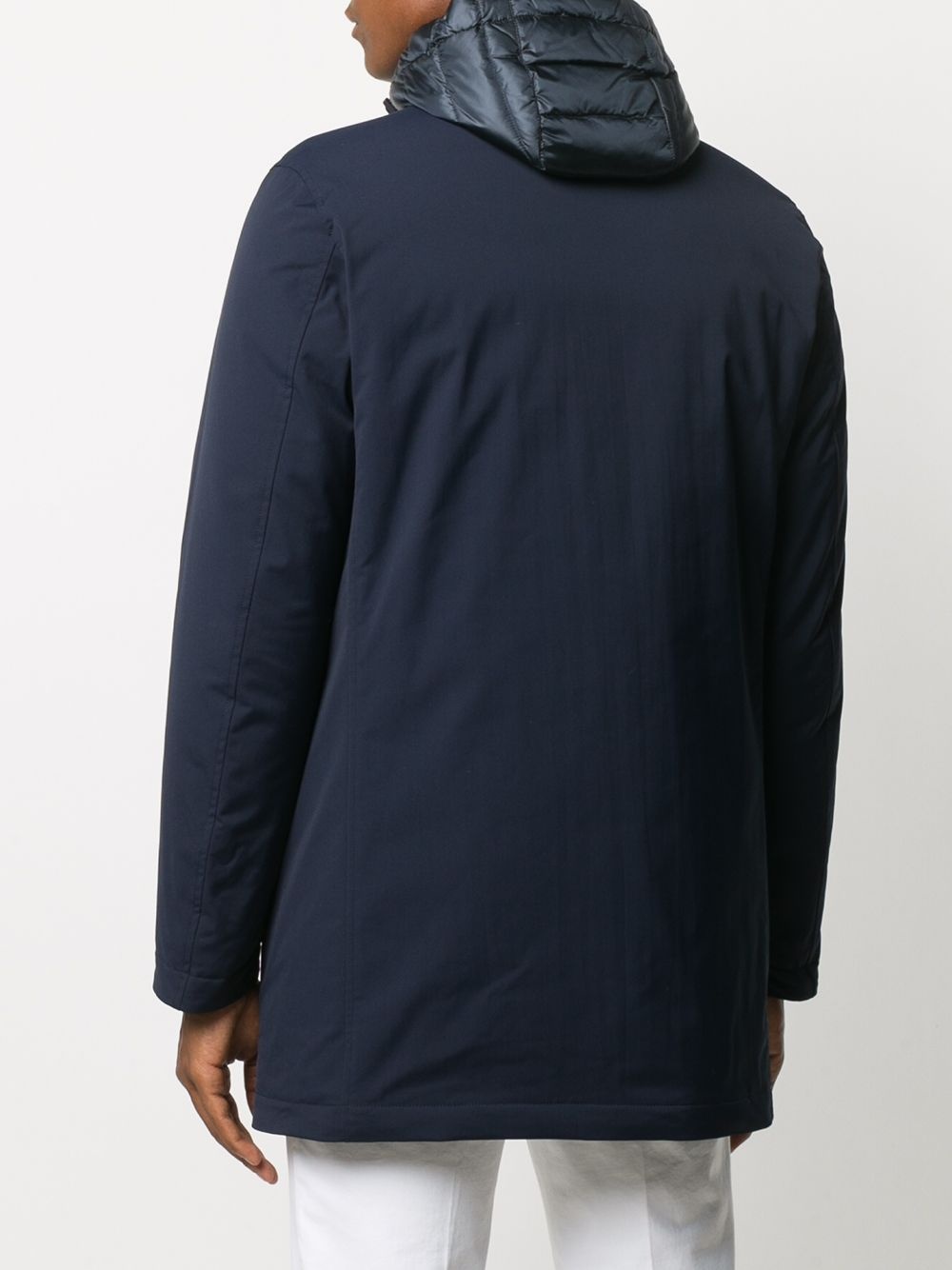 layered hooded short coat - 4