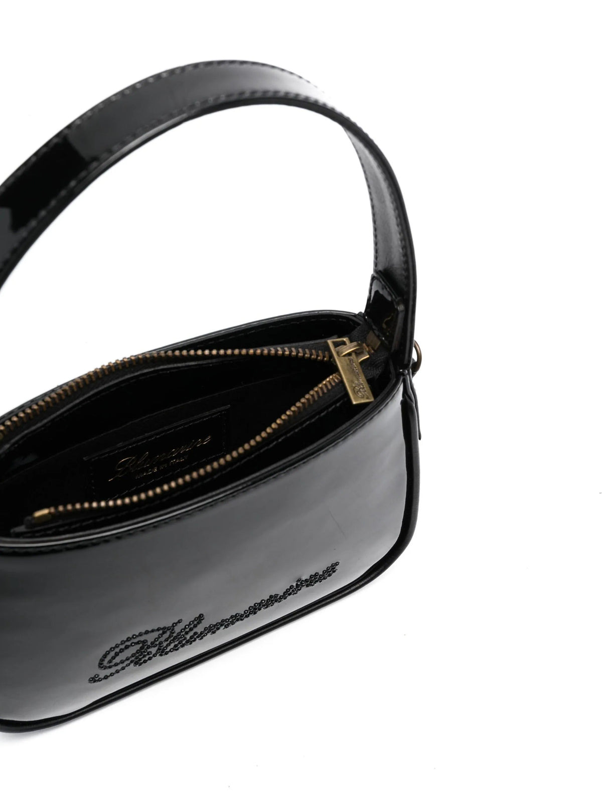 PATENT LEATHER BAG WITH RHINESTONE LOGO - 3