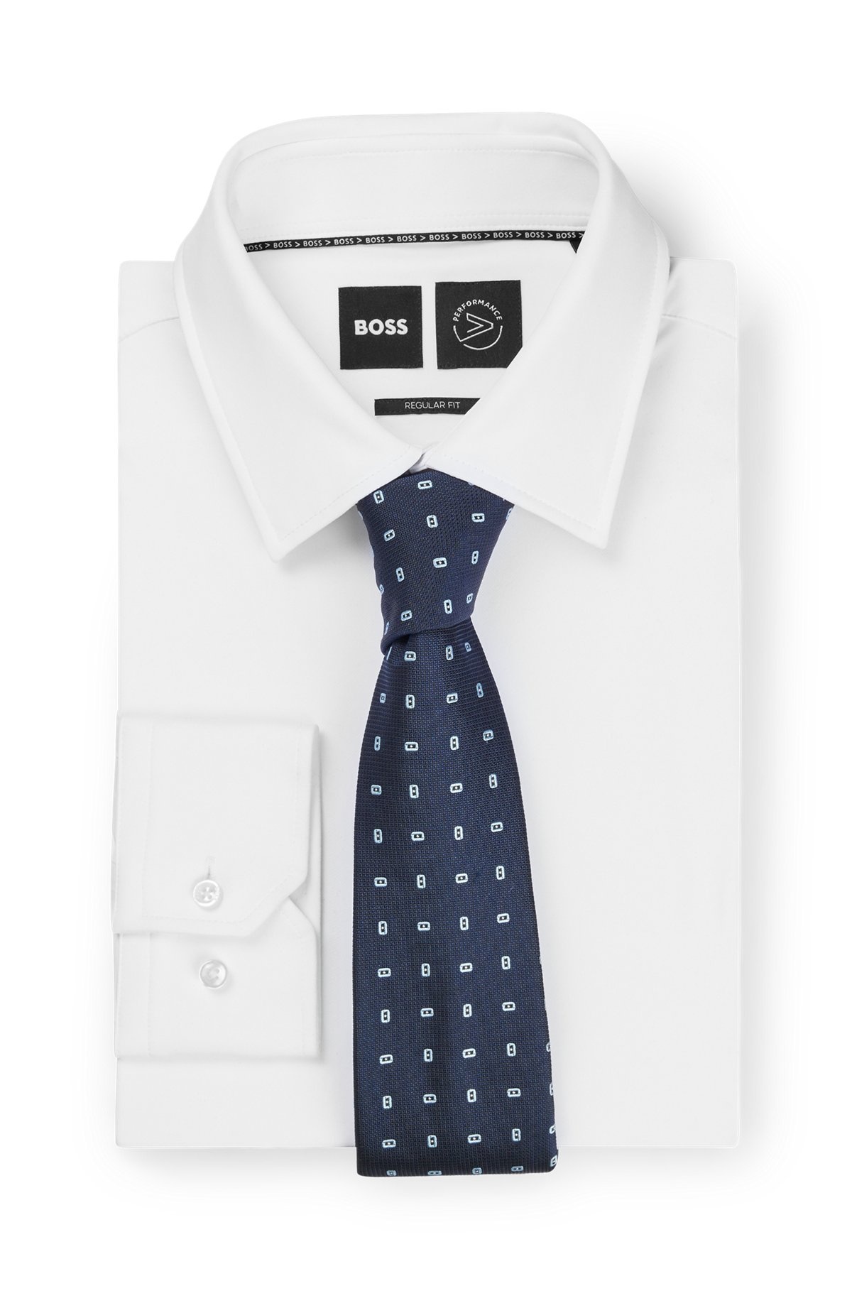 SILK-BLEND TIE WITH ALL-OVER MICRO PATTERN - 3