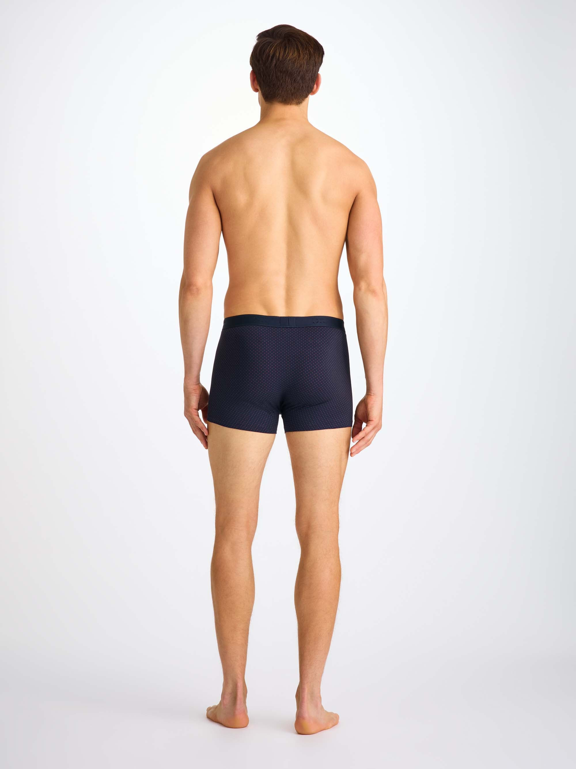 Men's Boxer Briefs Cotton Navy Micro Dot Print - 5