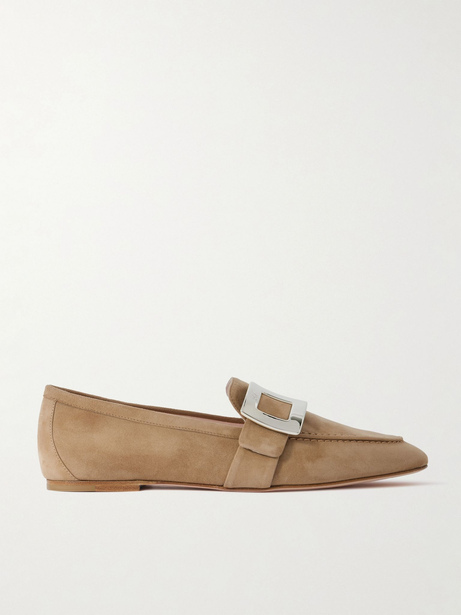Buckled suede loafers Beige - 1